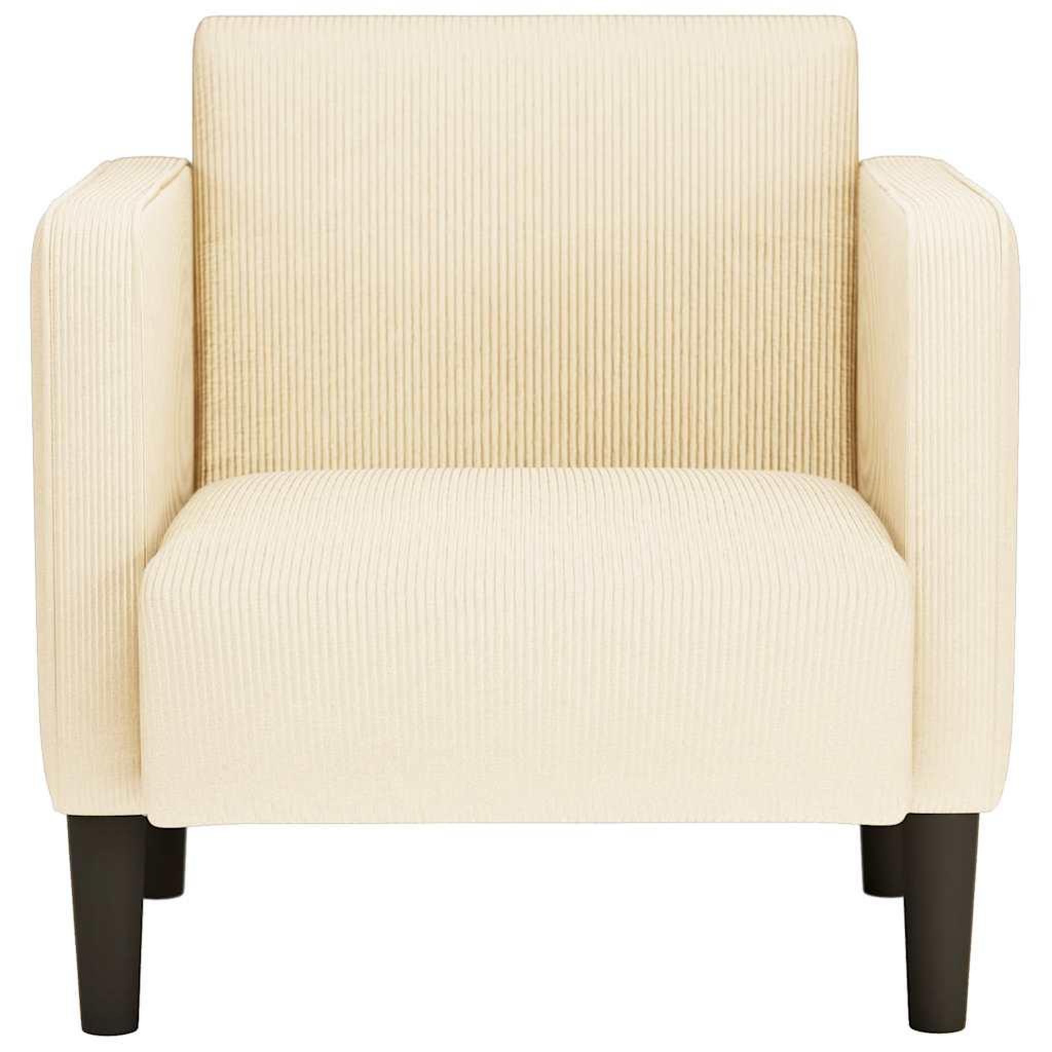 Voir la diapositive 3 : VIDAXL Canape-chaise accoudoirs creme 54 cm tissu velours cotele