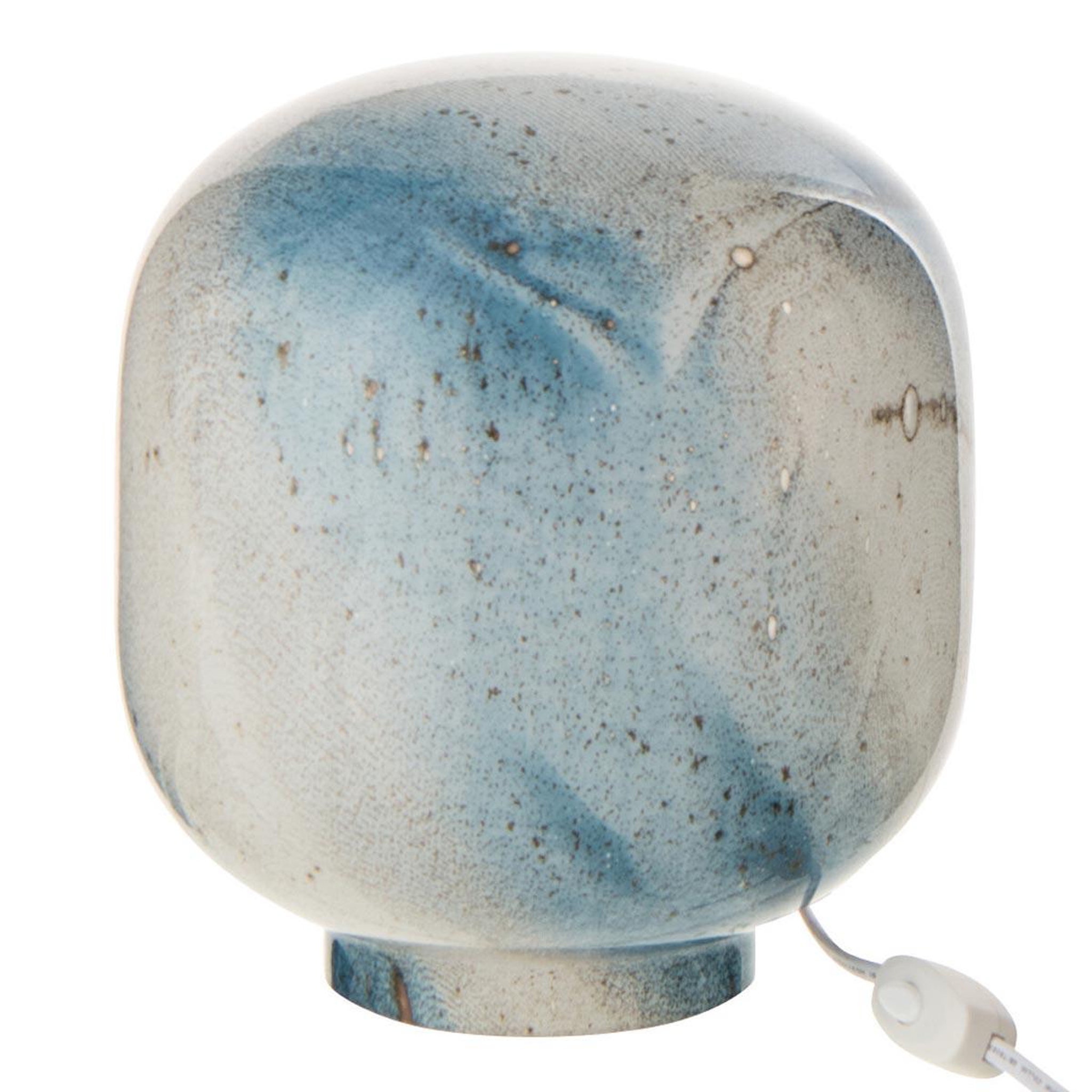J-LINE Lampe à poser en verre  bola  21cm bleu & blanc