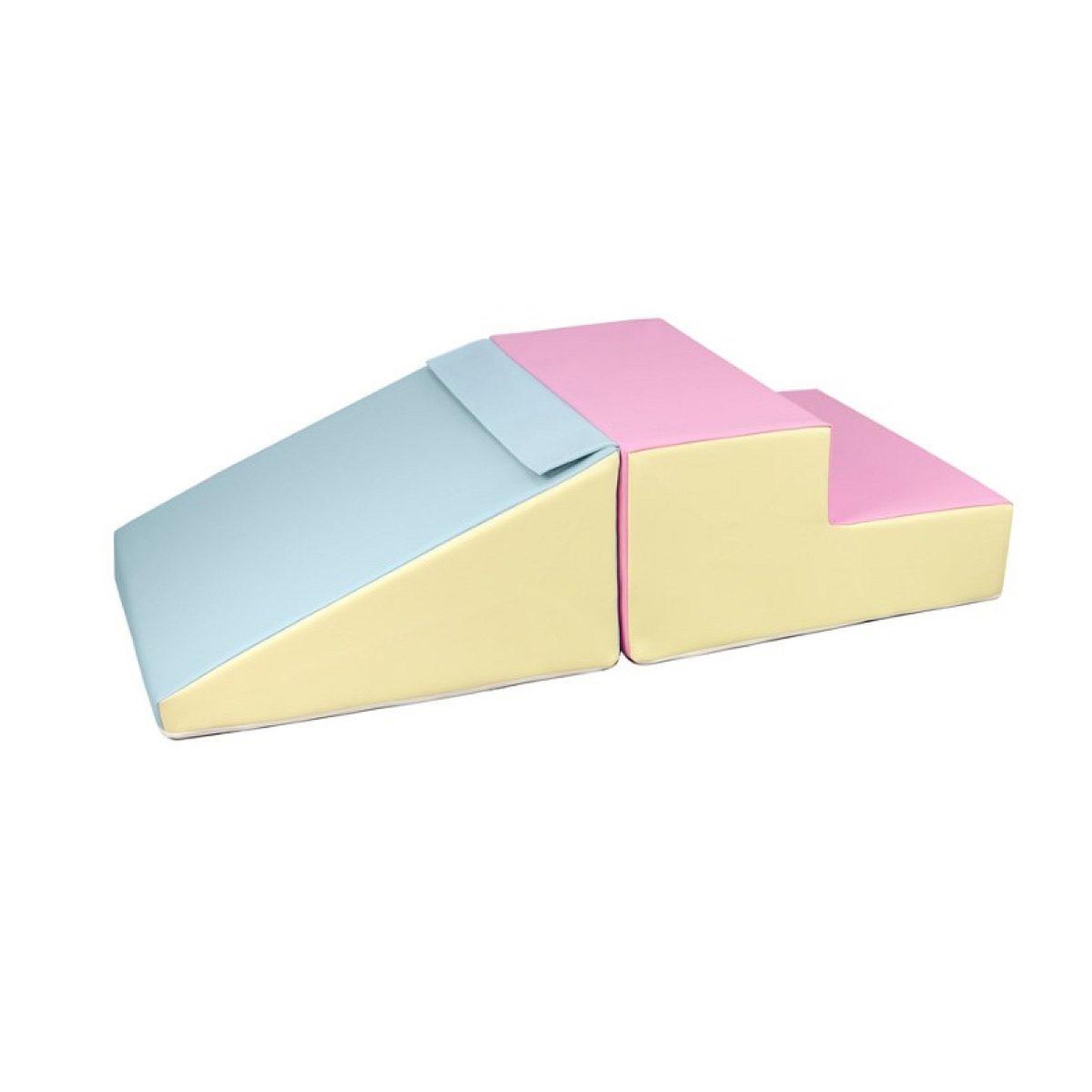 VELINDA Set de 2 grands blocs en mousse rose bleu jaune pastel