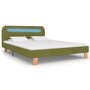VIDAXL Cadre de lit avec LED Vert Tissu 140 x 200 cm