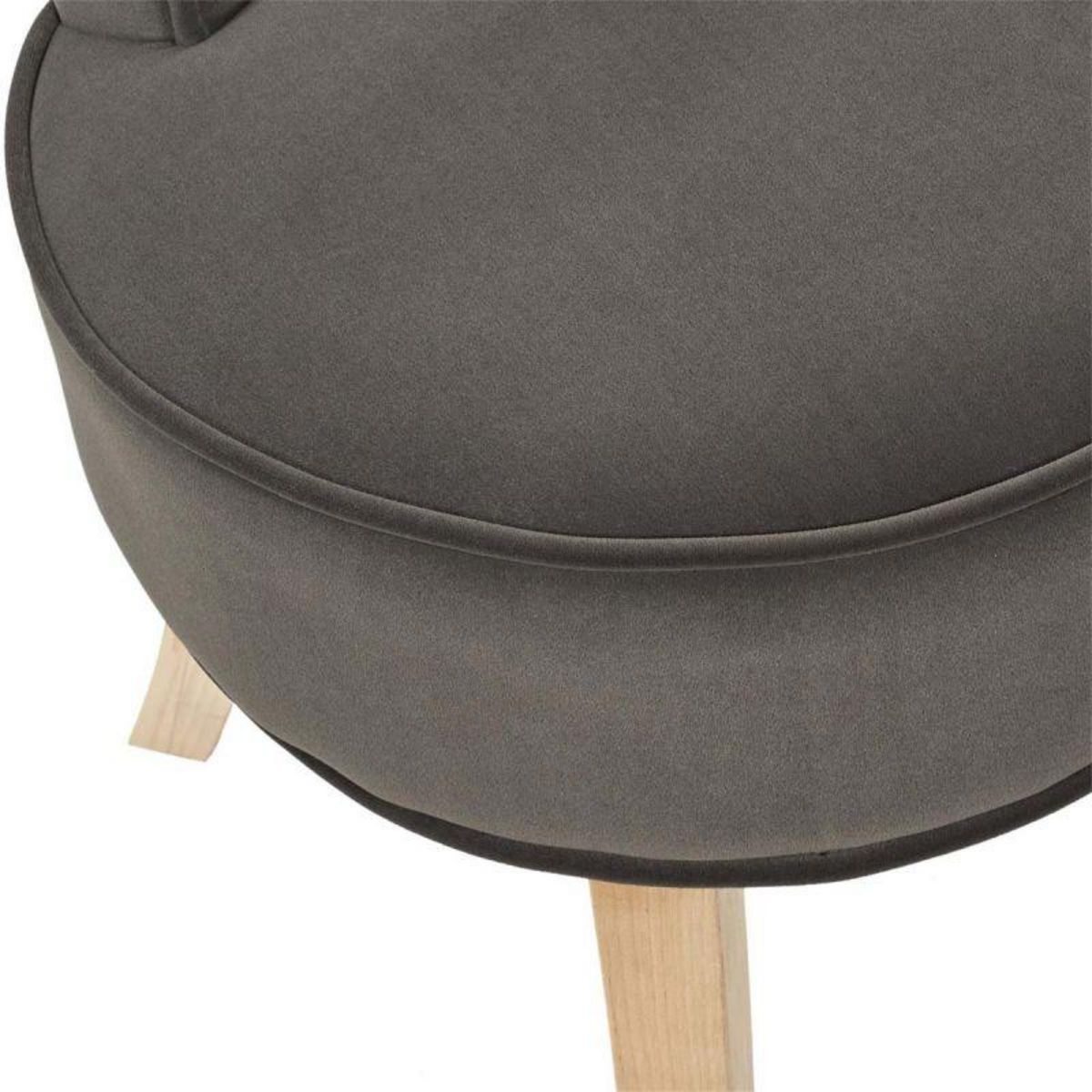 Paris Prix Tabouret en Velours  Eleonor  58cm Gris