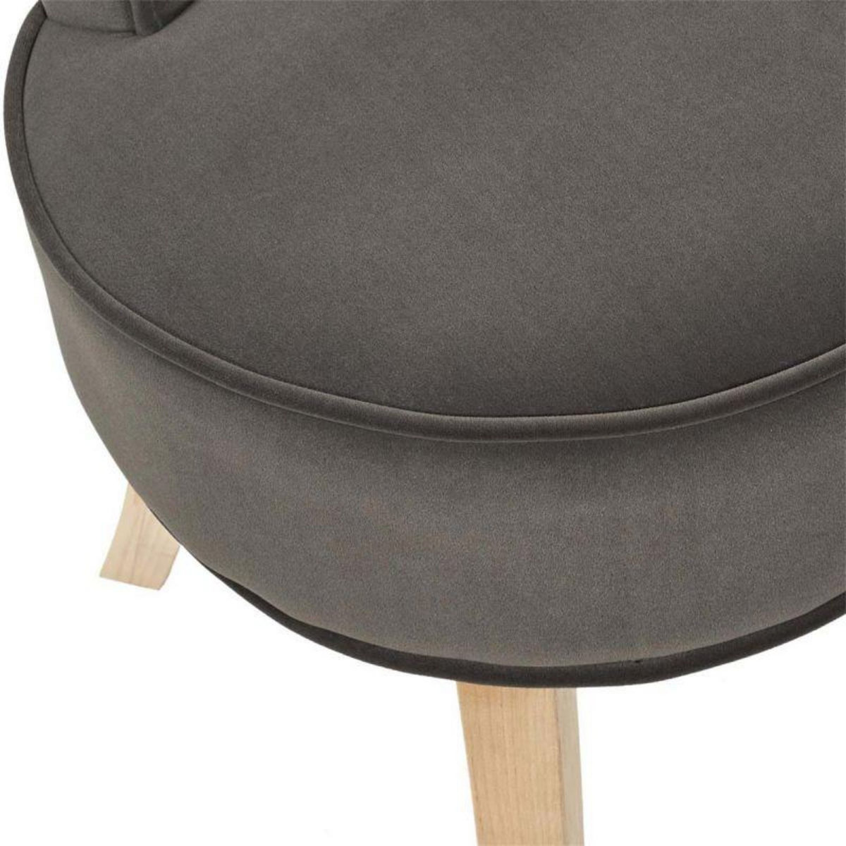 Paris Prix Tabouret en Velours  Eleonor  58cm Gris