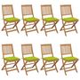 Voir la diapositive 1 : VIDAXL Chaises pliables de jardin lot de 8 avec coussins Bois d'acacia