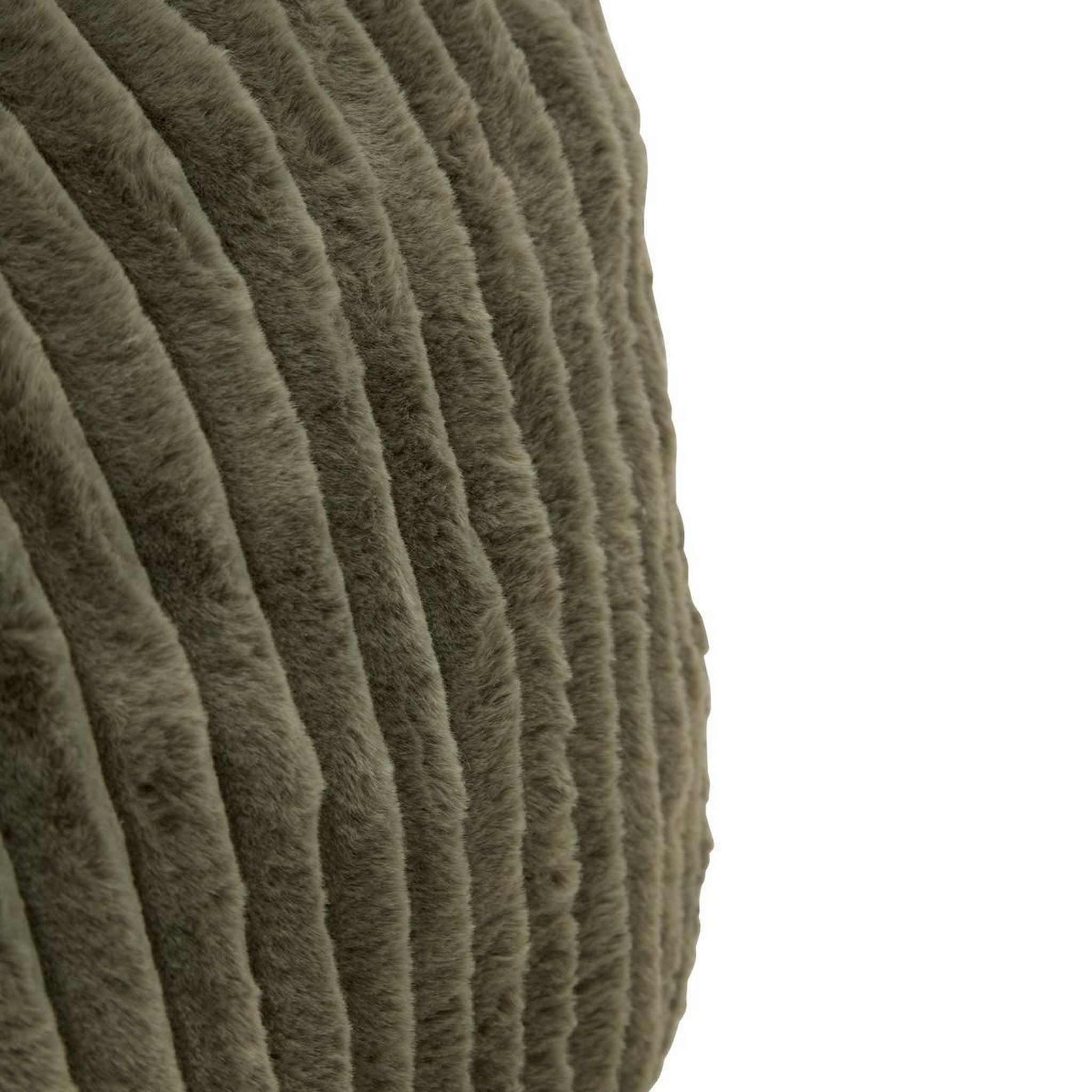Voir la diapositive 4 : ATMOSPHERA Pouf XL Côtelé  Muzi  78cm Kaki
