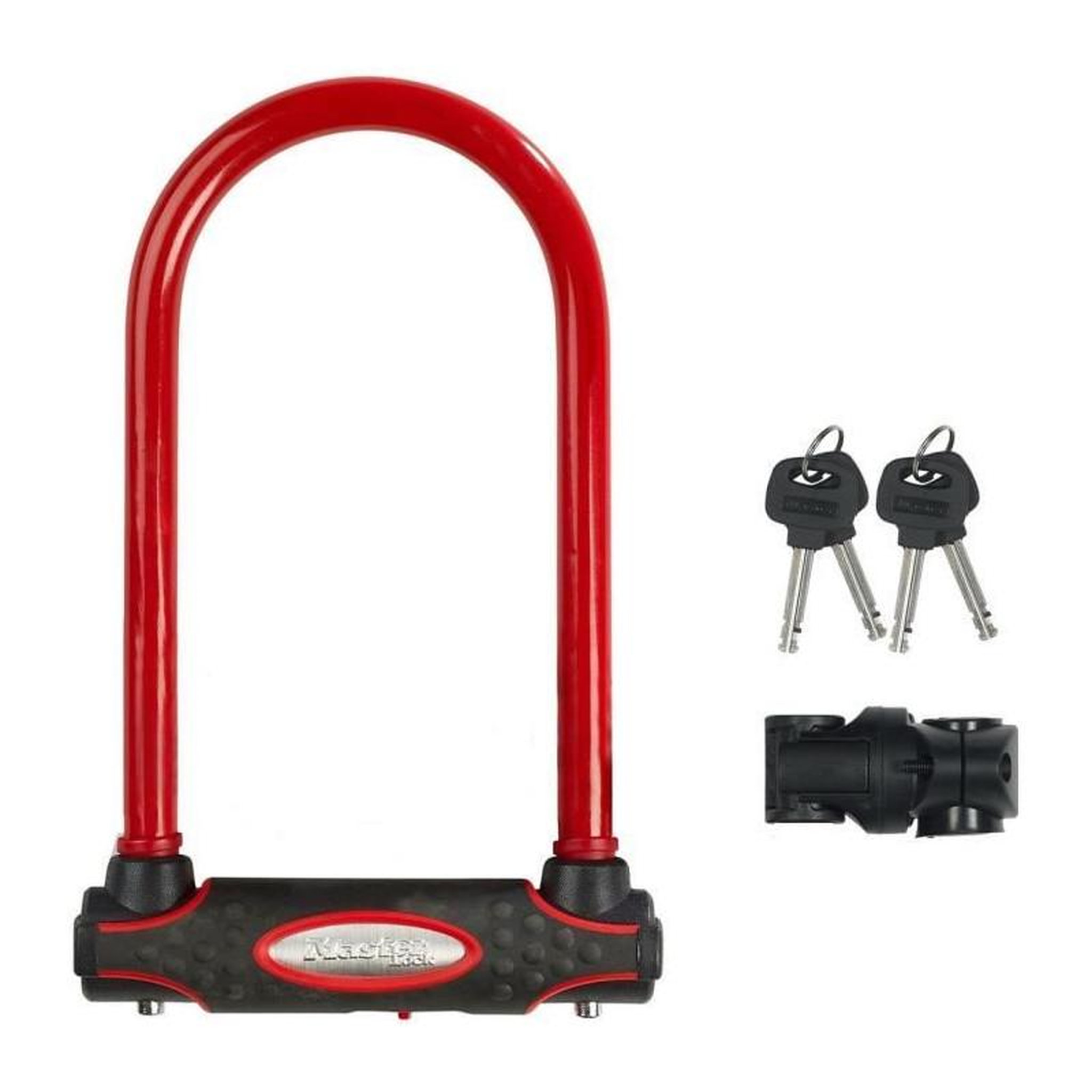 Master lock MASTER LOCK Antivol Vélo U [A Clé] [Support de Vélo Universel] [Antivol Certifié] [Rouge] 8195EURDPROCOLR