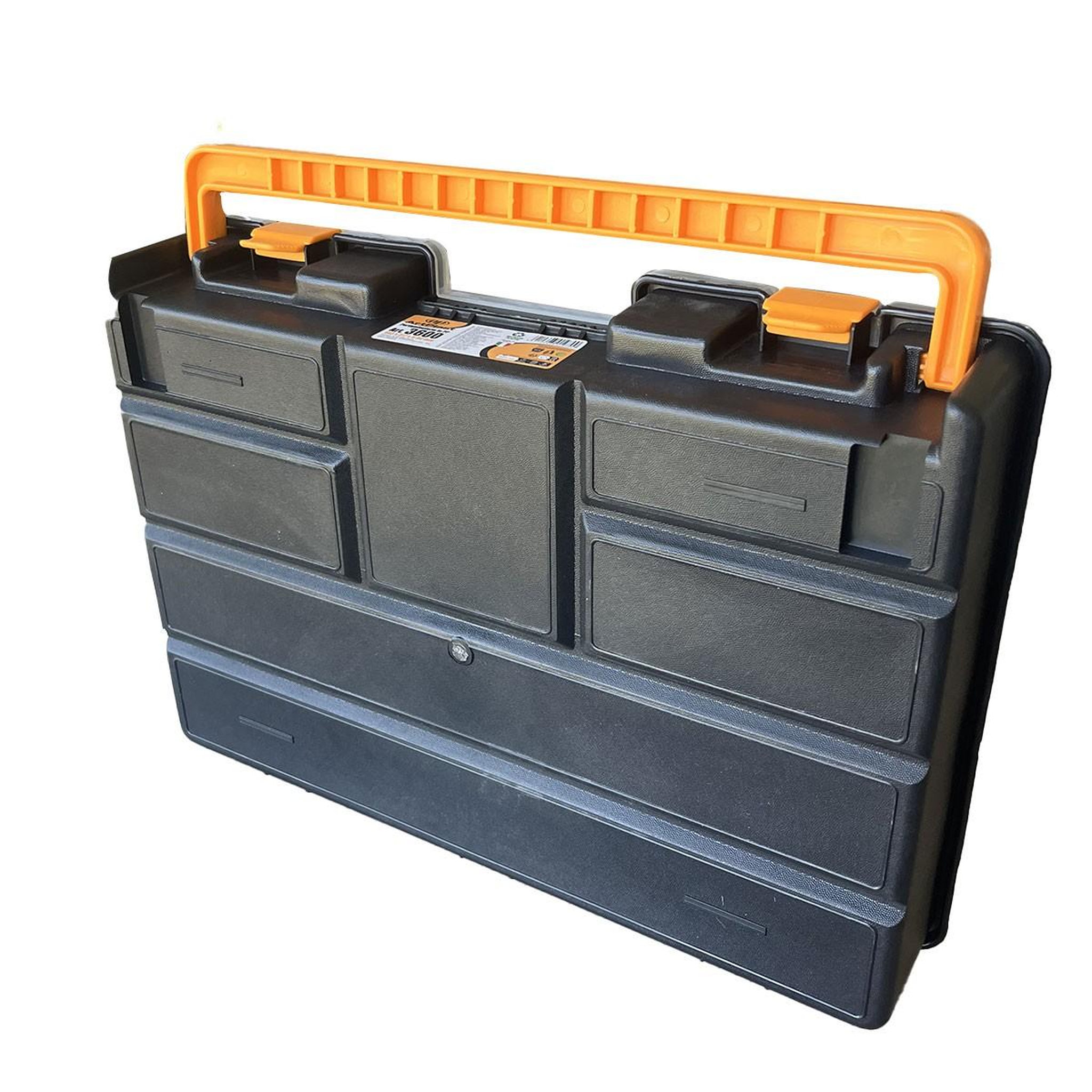 Voir la diapositive 4 : ART PLAST Boîte de rangement professionnelle organiseur 23 compartiments amovibles noir orange 44.3 x 31.7 x 8 cm artplast