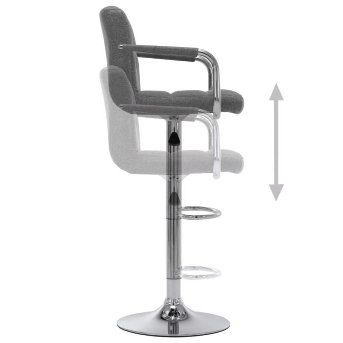 VIDAXL Chaises de bar lot de 2 gris clair tissu