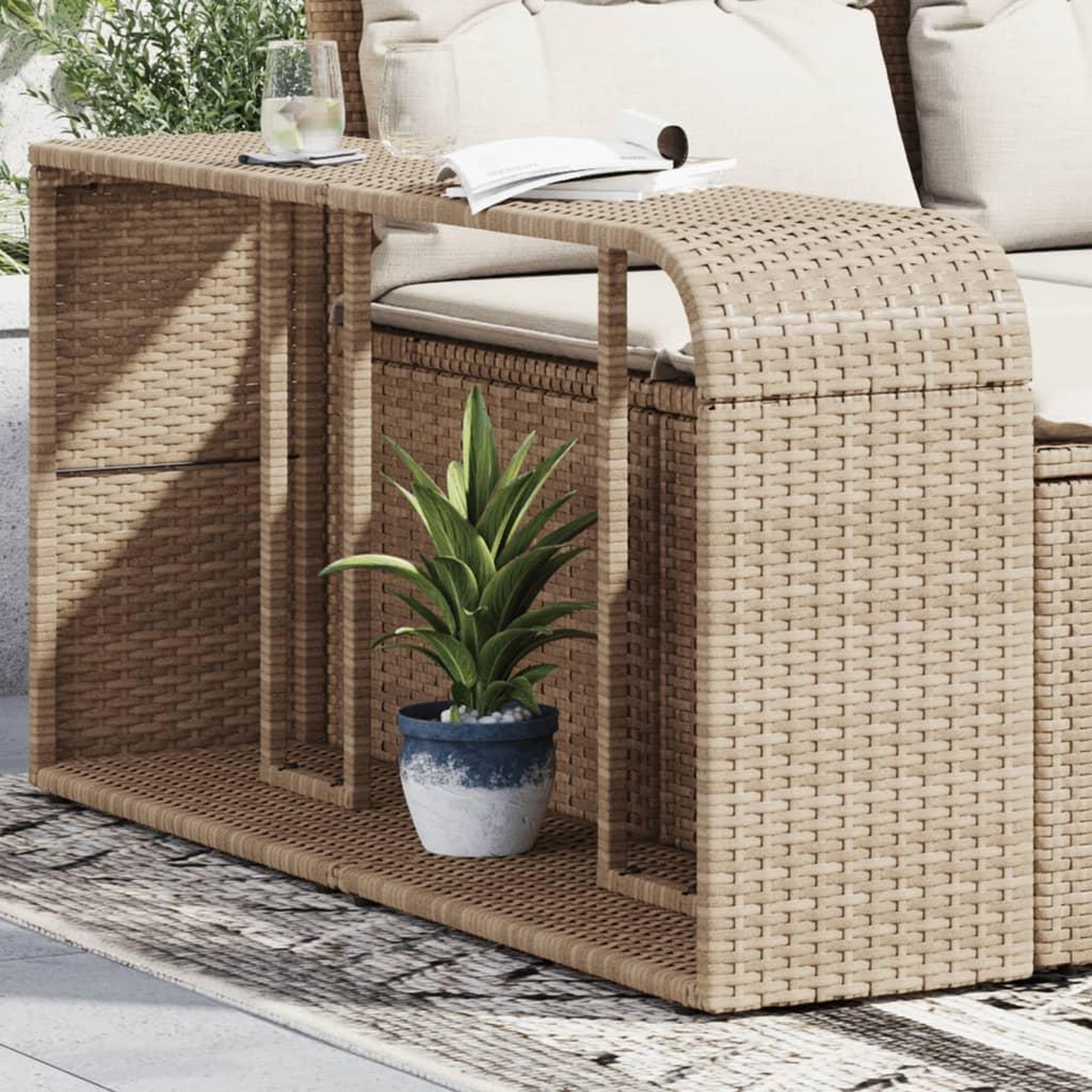 VIDAXL Etageres de rangement 2 pcs beige resine tressee