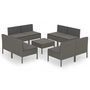 Voir la diapositive 2 : VIDAXL Salon de jardin 9 pcs avec coussins Resine tressee Gris