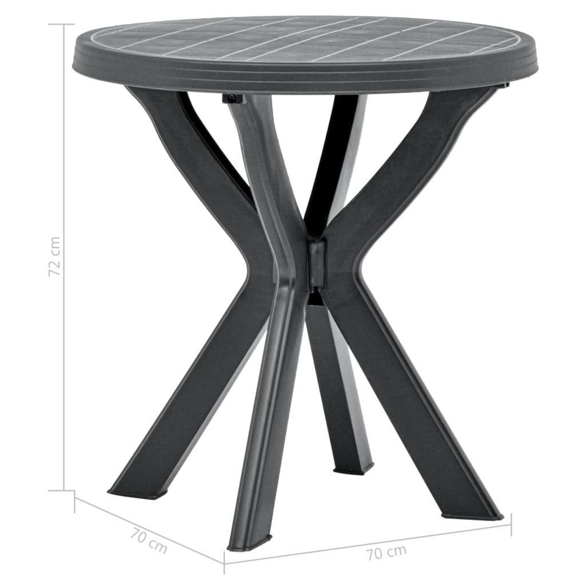 VIDAXL Table de bistro Anthracite Ø70 cm Plastique