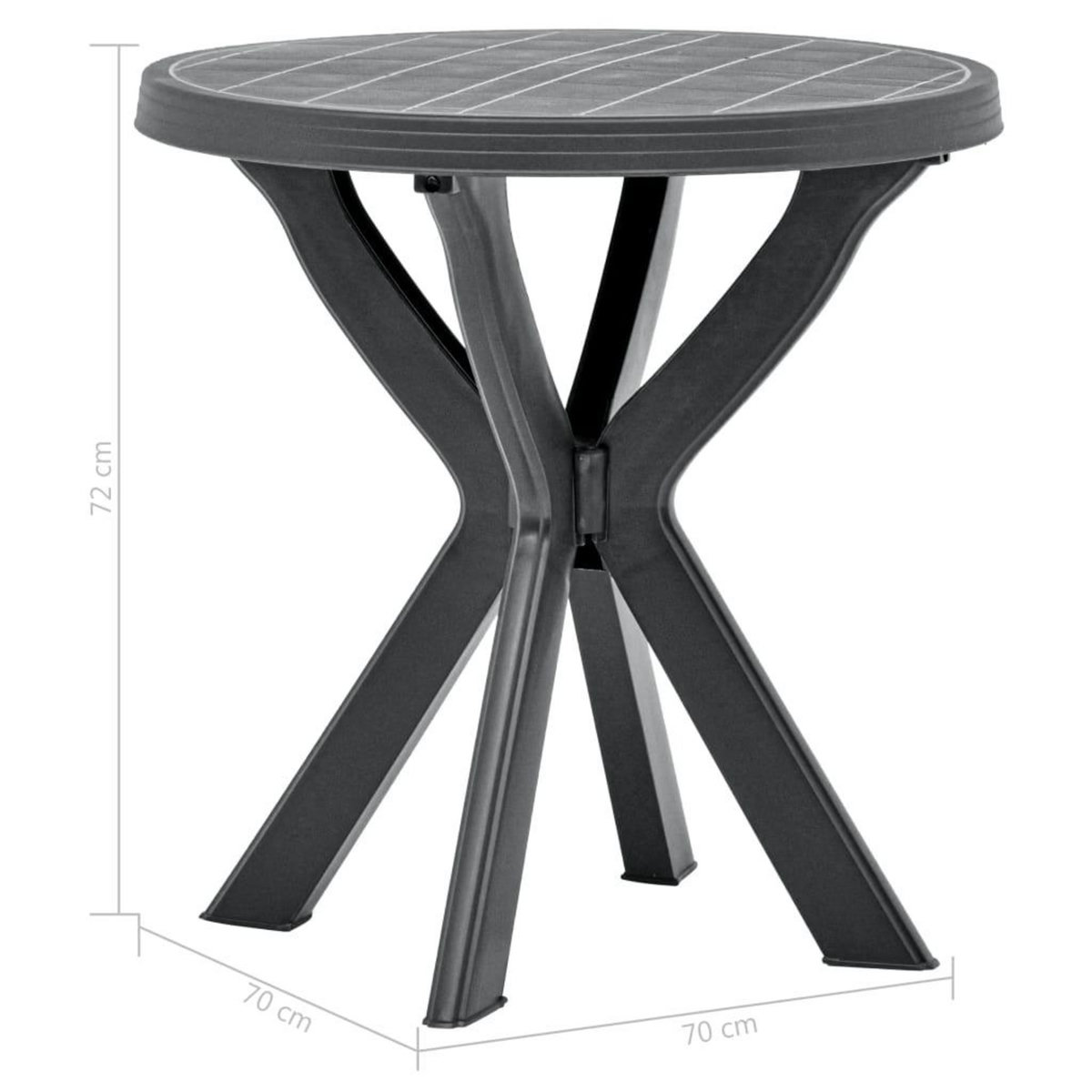 VIDAXL Table de bistro Anthracite Ø70 cm Plastique