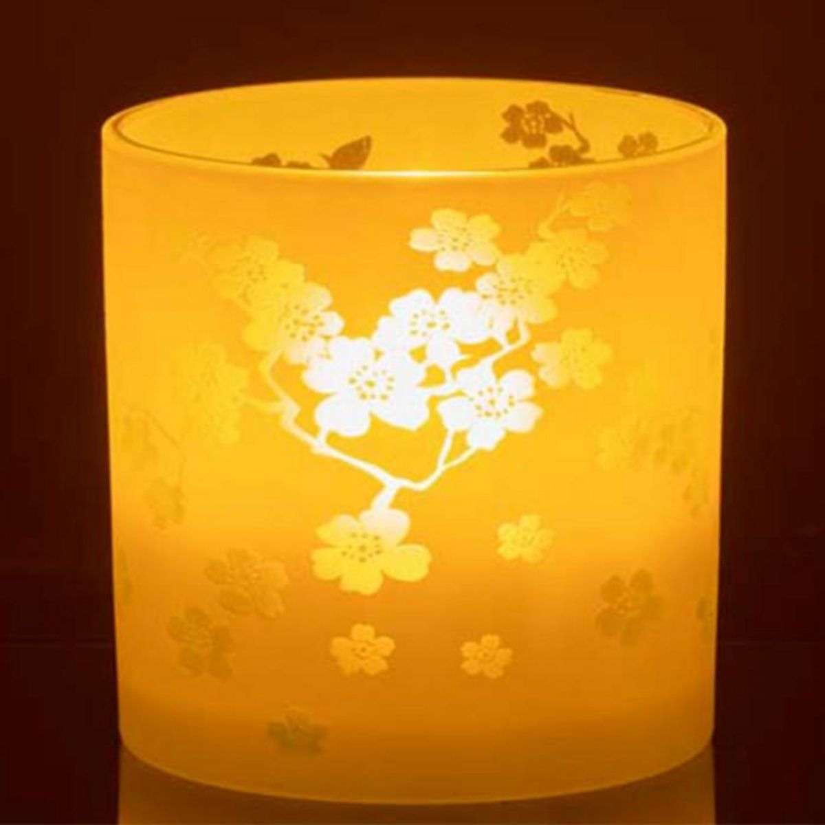 Paris Prix Photophore Design en Verre  Fleurs  15cm Vert