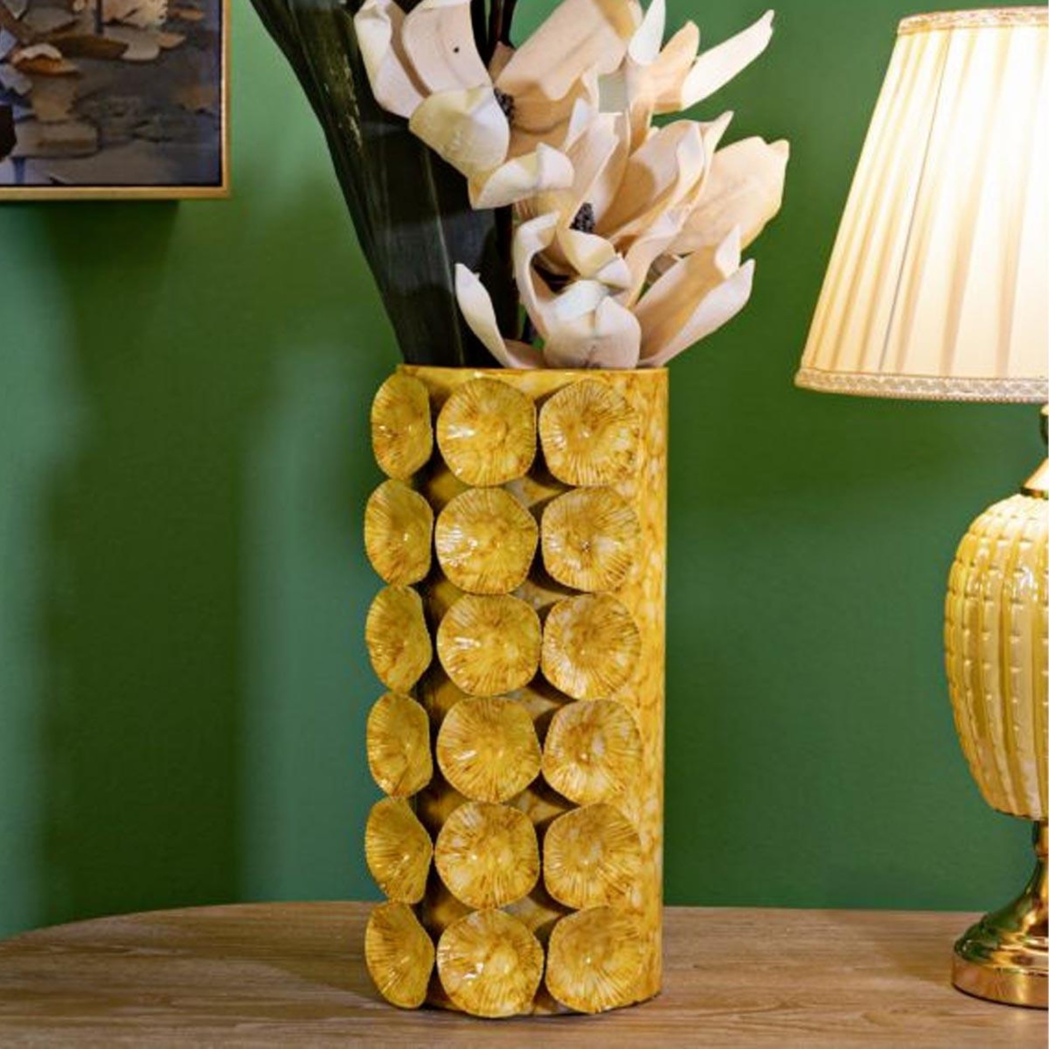 Voir la diapositive 5 : Paris Prix Vase design  drop  33cm jaune