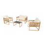Voir la diapositive 4 : CONCEPT USINE Salon de jardin 4 places effet rotin coussins blancs TURINI
