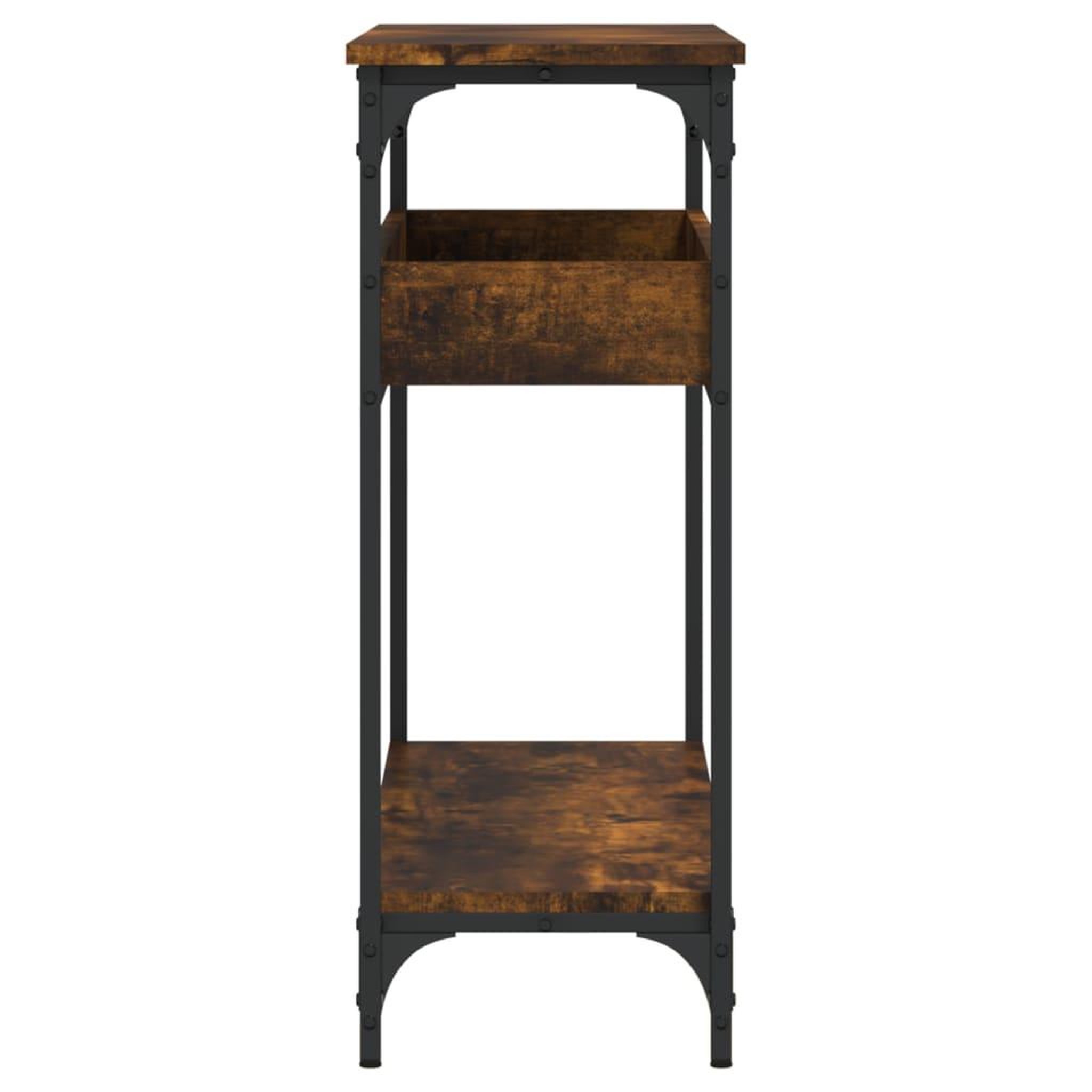 Voir la diapositive 5 : VIDAXL Table console avec etagere chene fume 100x29x75 cm