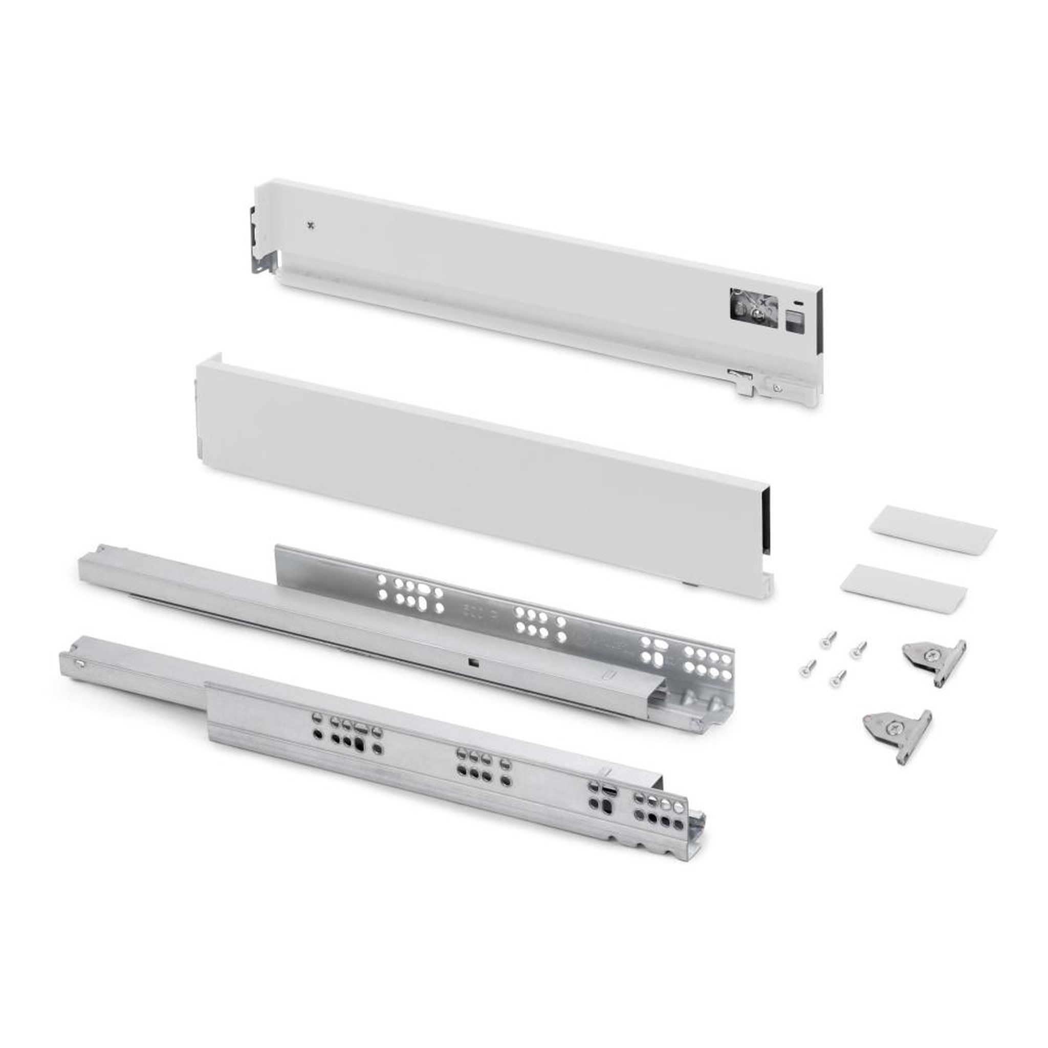 EMUCA SRL Tiroir extérieur Vertex avec réglages 3D hauteur 83mm -  40kg -  profondeur 500mm -  Acier -  Peint en blanc
