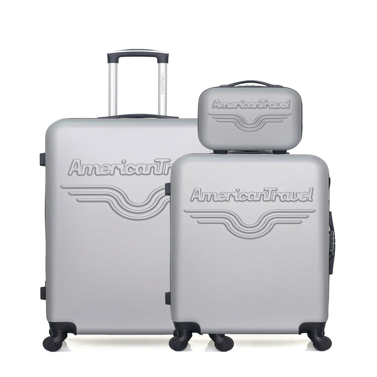 AMERICAN TRAVEL AMERICAN TRAVEL - Lot de 3 - Valise grand format, valise weekend et vanity CHELSEA