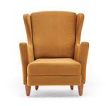 CONCEPT USINE Fauteuil à oreilles en velours moutarde WILLIAMS