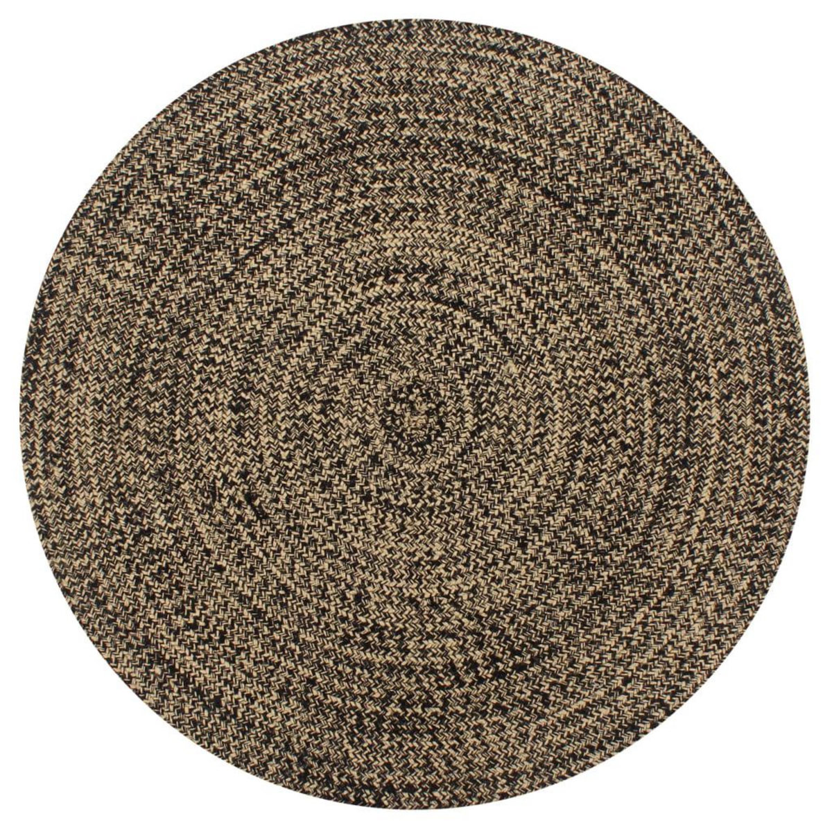 VIDAXL Tapis fait a la main Jute Noir et naturel 120 cm