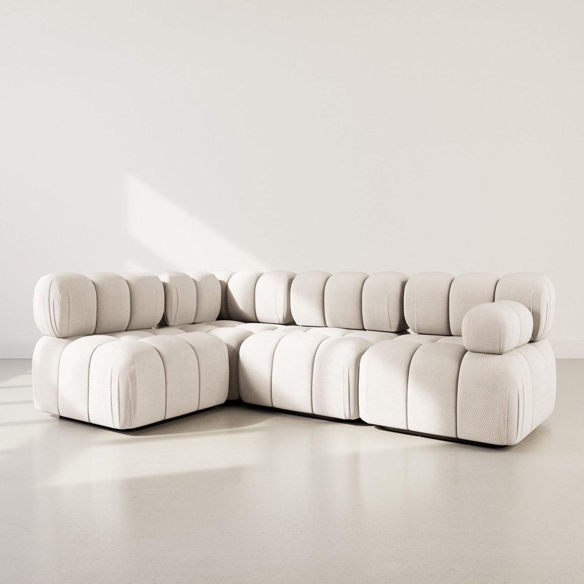 LISA DESIGN Ruby - canapé modulable d'angle gauche 5 places en velours texturé