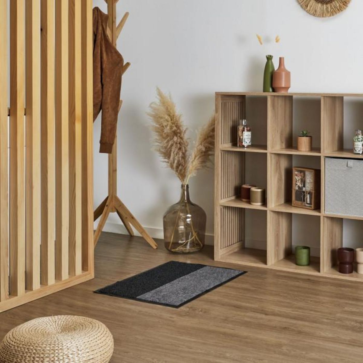 Paris Prix Paillasson Brossant  2 en 1  50x70cm Noir & Gris