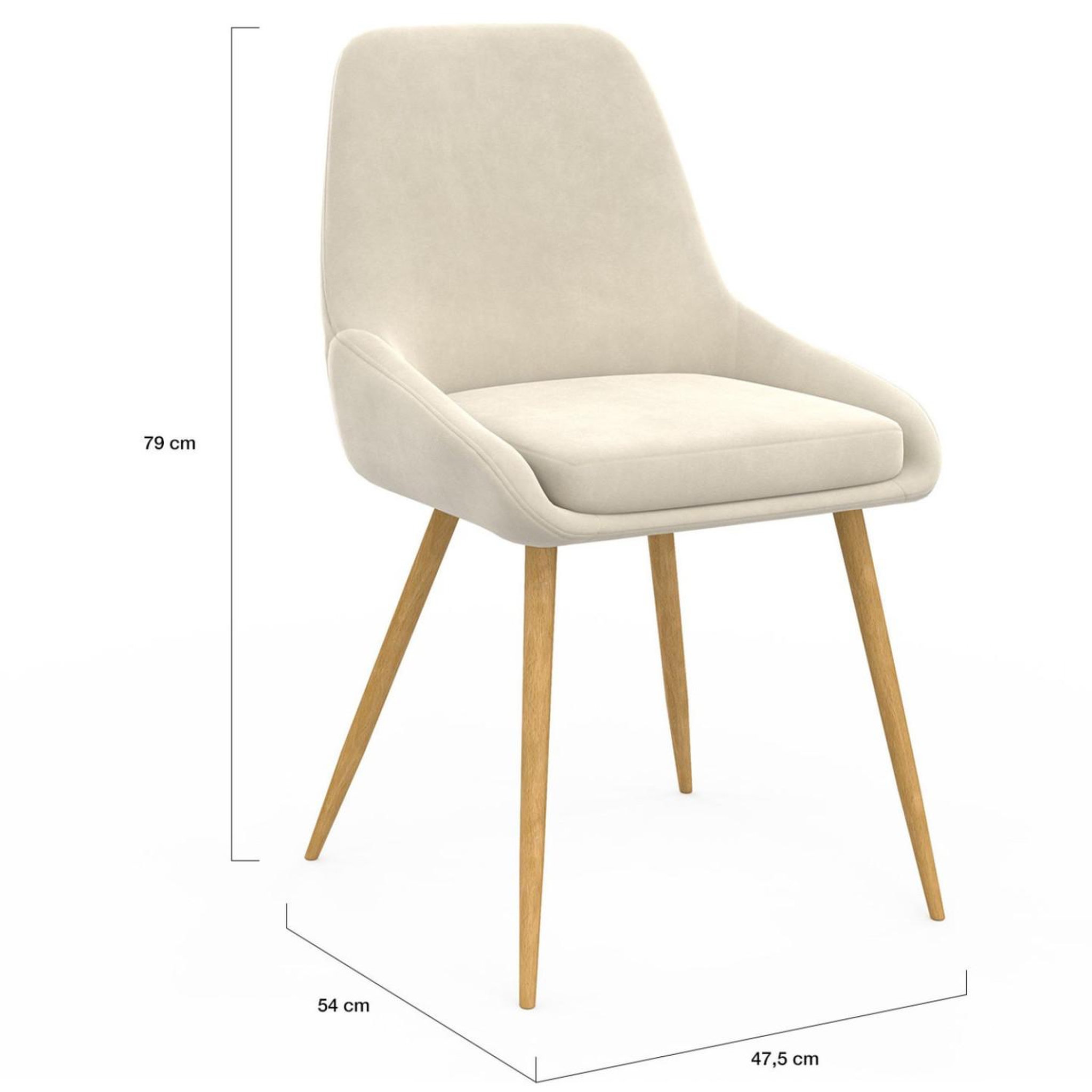 Voir la diapositive 5 : ID MARKET Lot de 6 chaises de salle à manger thalya en velours beige et pieds effet bois avec accoudoirs