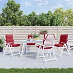 VIDAXL Coussins de chaise a dossier bas lot de 4 rouge bordeaux