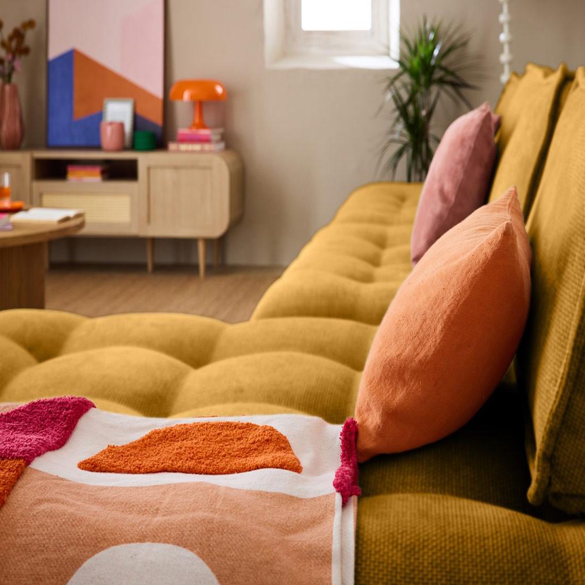 Voir la diapositive 5 : LISA DESIGN Marisol - canapé d'angle modulable 4 places - velours texturé