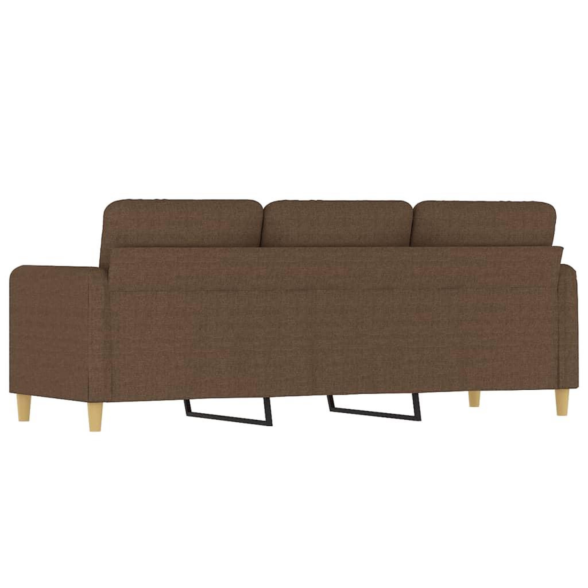 Voir la diapositive 5 : VIDAXL Canape a 3 places Marron 180 cm Tissu