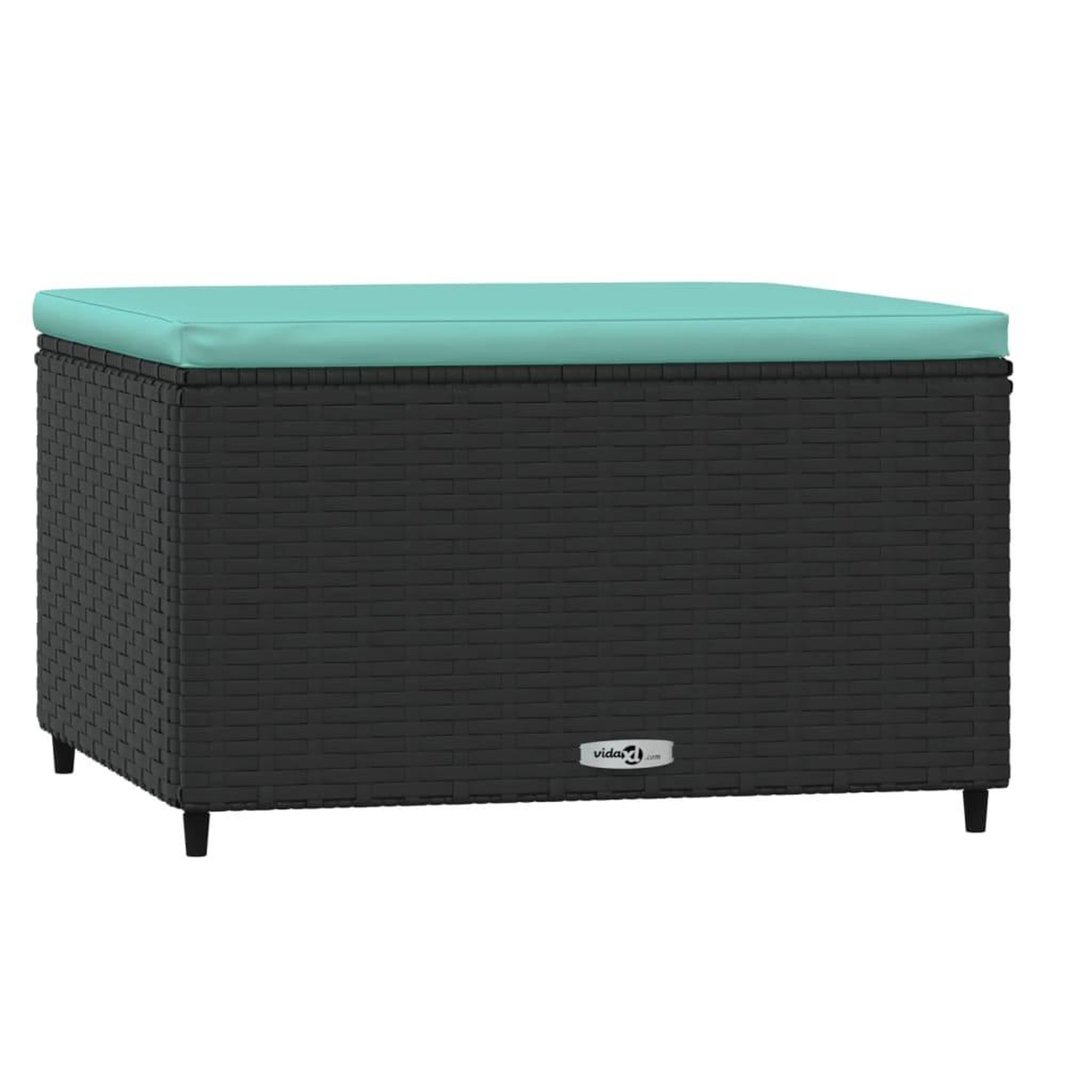 Voir la diapositive 3 : VIDAXL Repose-pieds de jardin et coussins lot de 2 noir resine tressee
