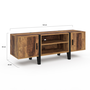 Voir la diapositive 5 : ID MARKET Meuble TV 140 cm AUSTRIA 2 portes bois pieds épingle