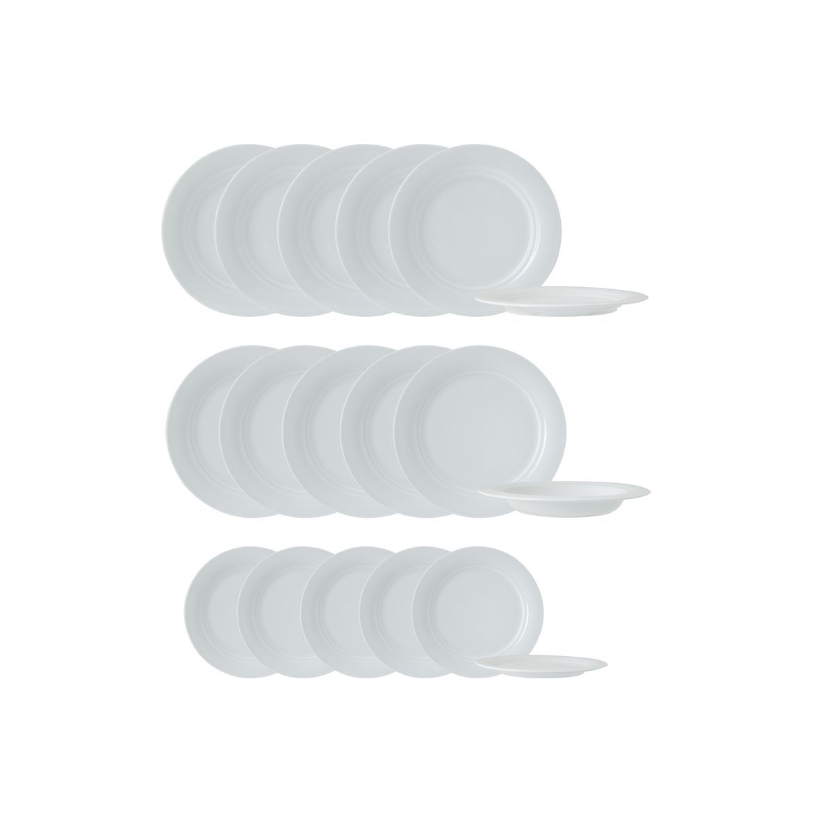 Service d'assiettes 18 pièces blanc