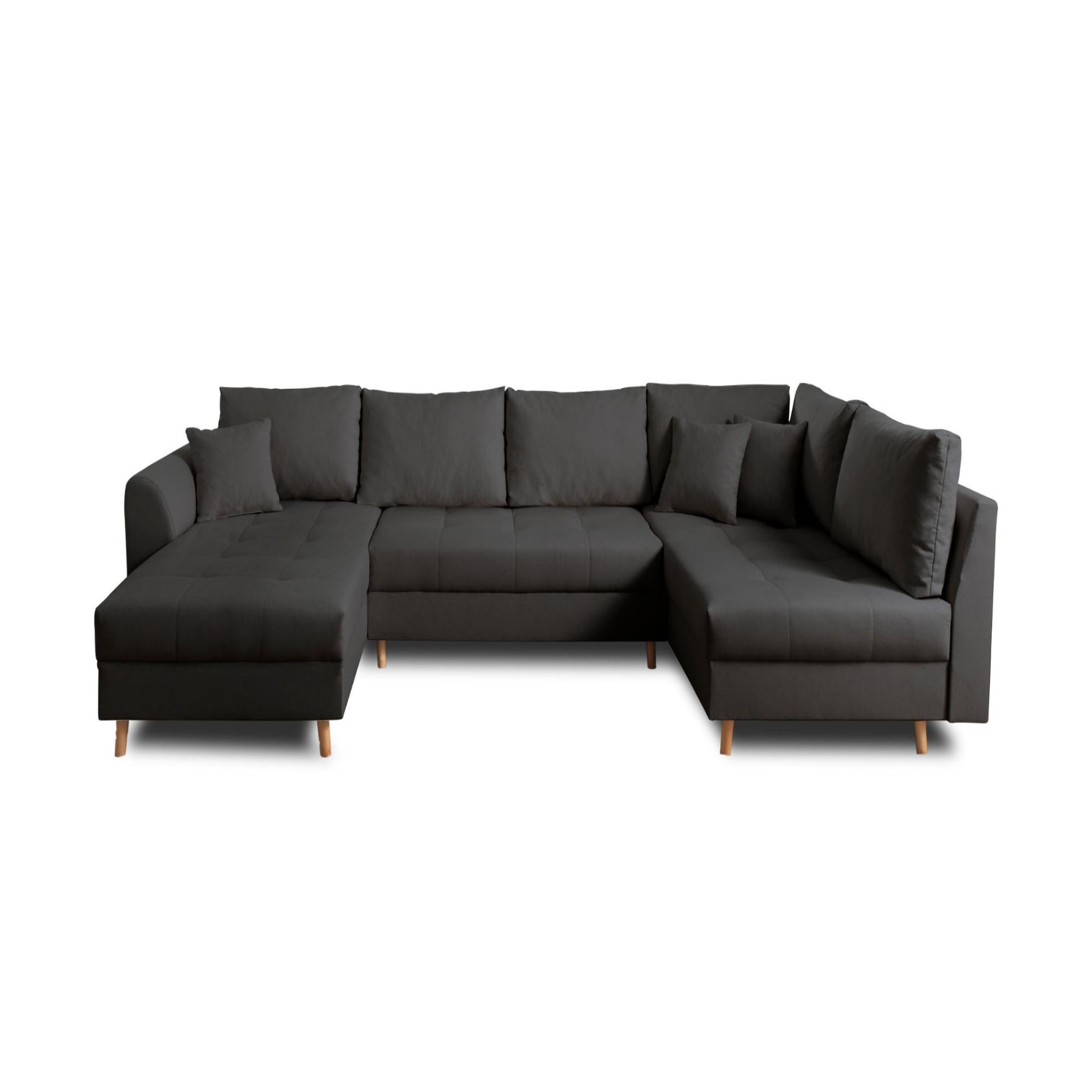 Voir la diapositive 6 : LISA DESIGN Rune - canapé panoramique - avec pouf d'appoint - 7 places - style scandinave - droit