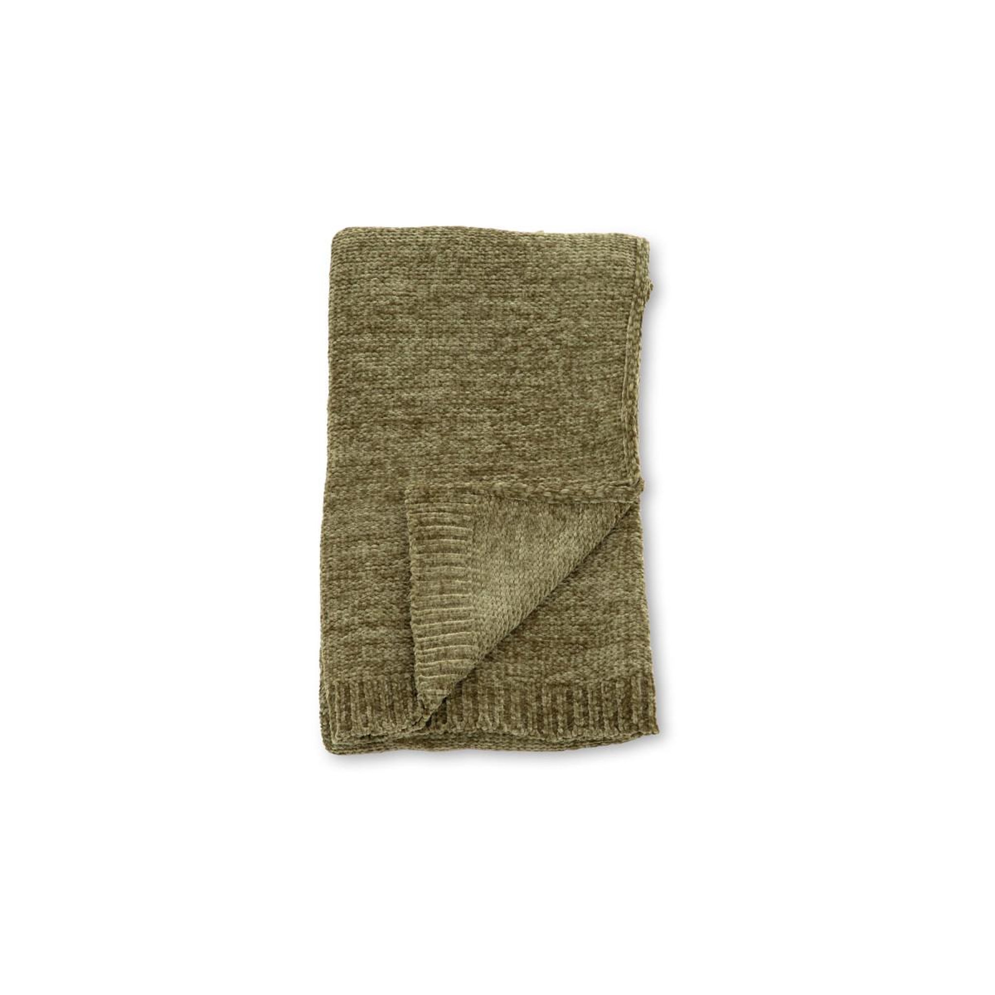 Voir la diapositive 3 : Paris Prix Plaid chenille  ally  130x170cm vert mousse
