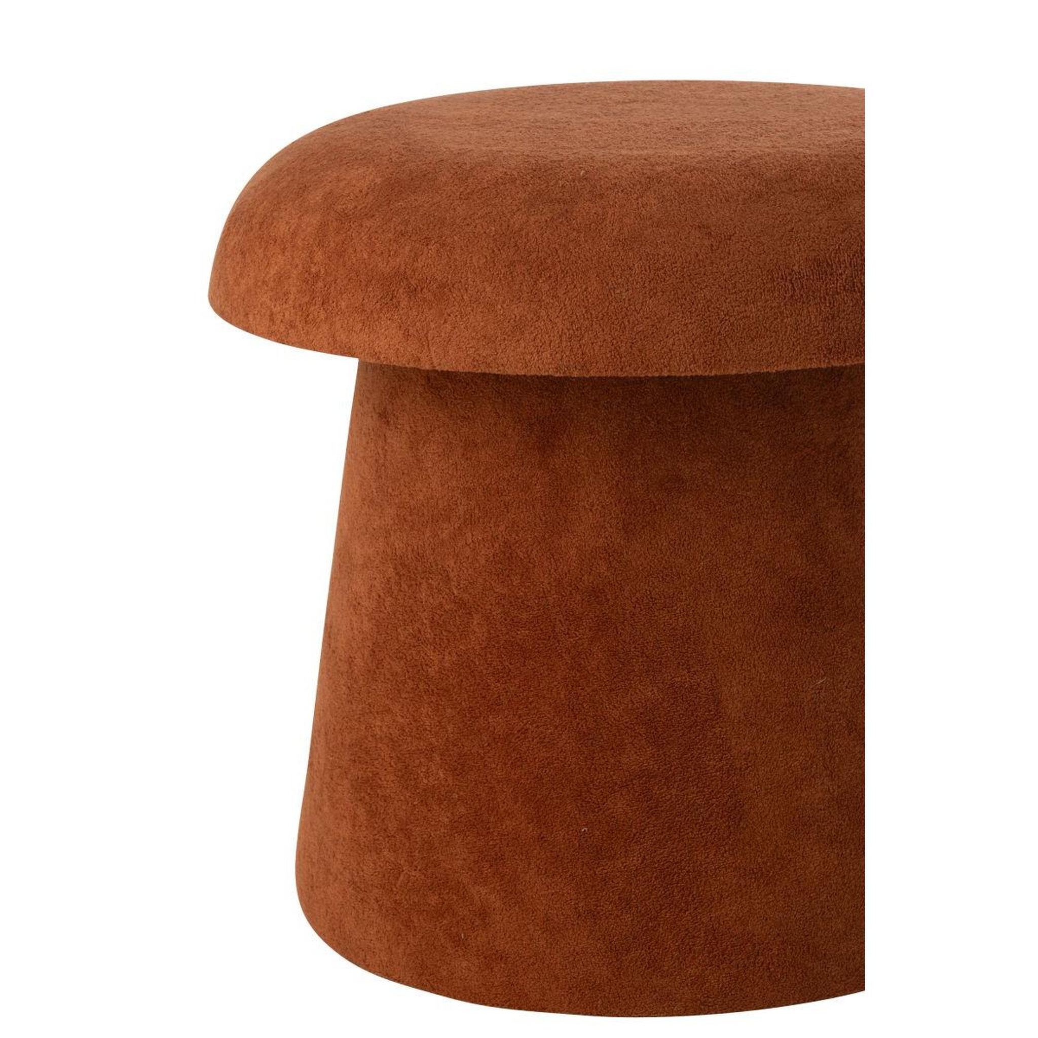 Voir la diapositive 3 : J-LINE Pouf coffre champignon  chi  40cm terracotta