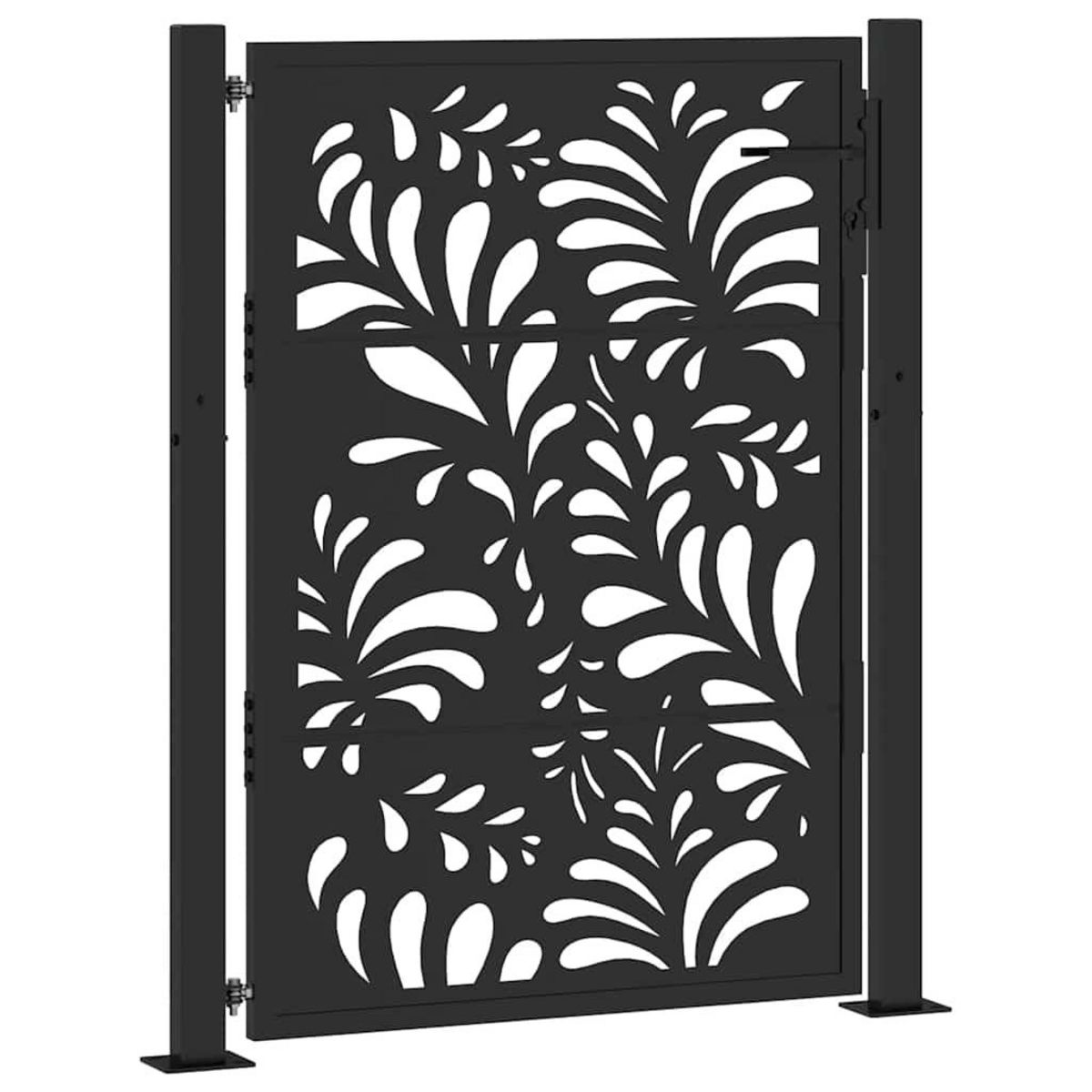 VIDAXL Portail de jardin noir 105x130 cm acier conception de vagues