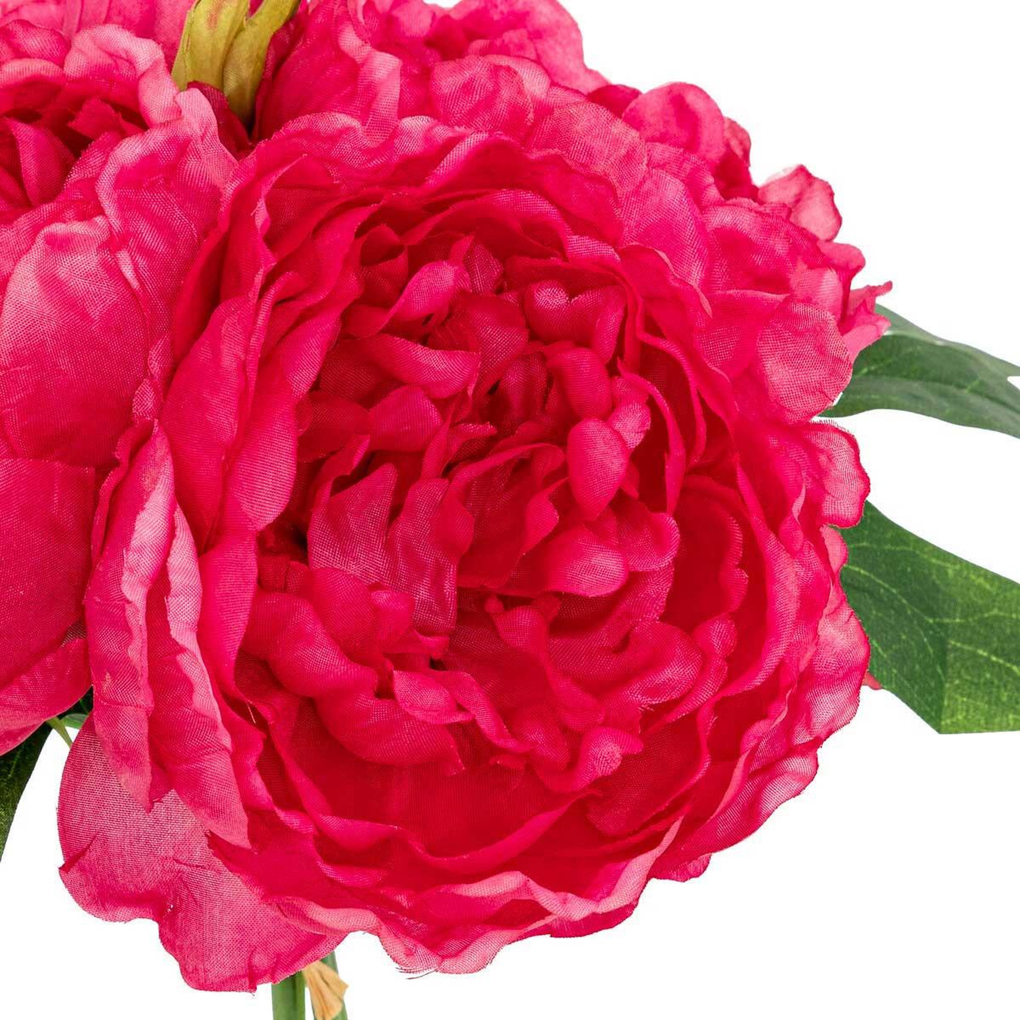 Voir la diapositive 2 : ATMOSPHERA Bouquet de fleurs  4 pivoines  30cm rose blush