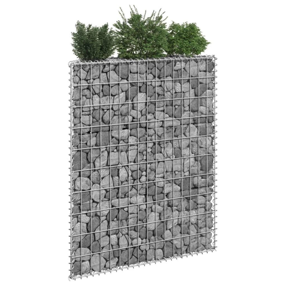 VIDAXL Lit sureleve a gabion en trapeze Acier galvanise 80x20x100 cm