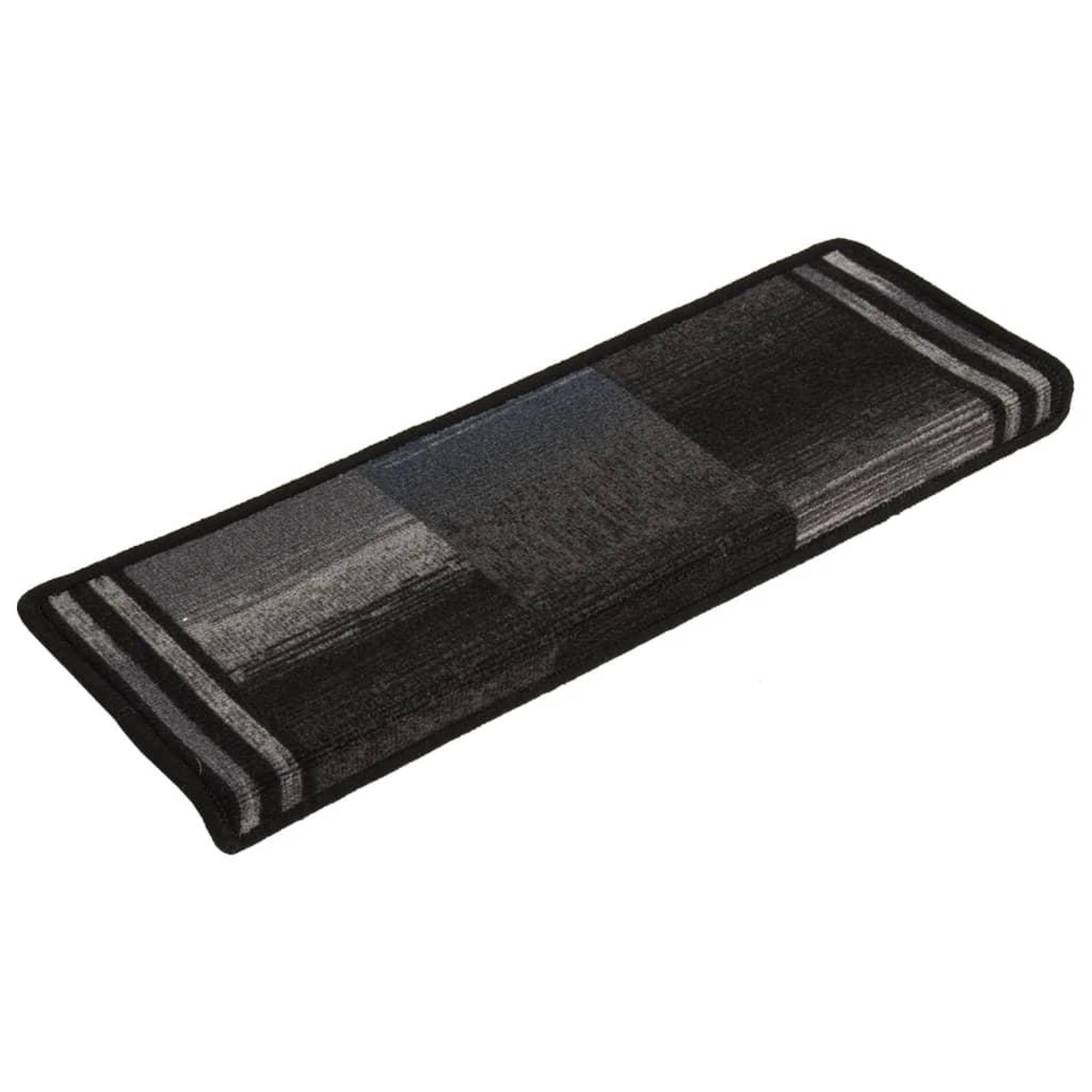 Voir la diapositive 2 : VIDAXL Tapis d'escalier autocollants 15 pcs 65x21x4 cm Noir et gris