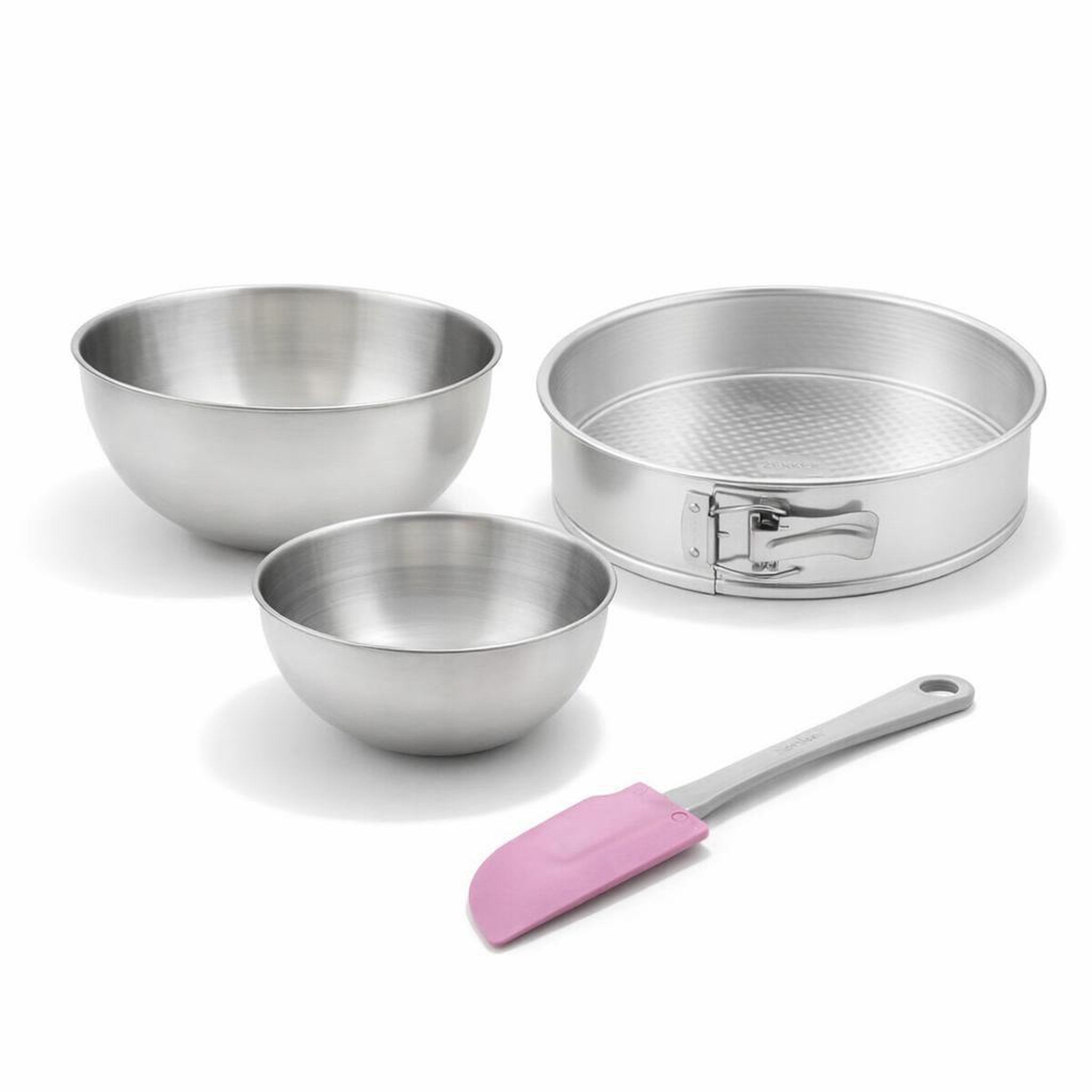 ZENKER Set de 4 ustensiles de pâtisserie moule à gâteaux 2 bols et spatule zenker silver
