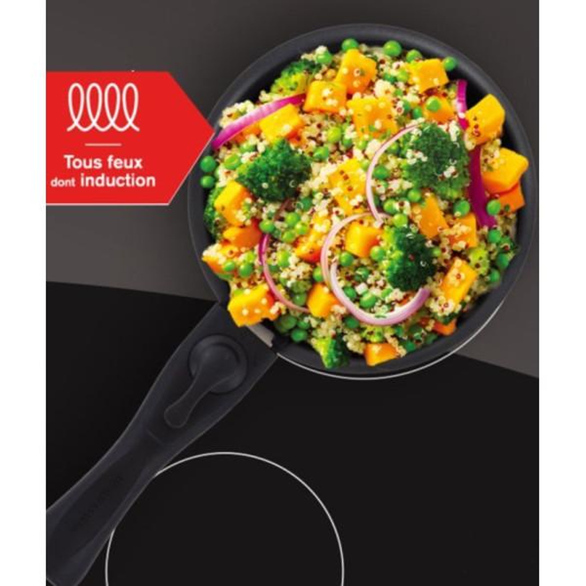 Voir la diapositive 3 : Arthur Martin Set de 2 casseroles - Tous feux dont induction - ARTHUR MARTIN - AM2984 - Anti-adhésif - Ø 16-20 cm + Poignée amovible - Gris