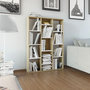 Voir la diapositive 1 : VIDAXL Cloison de separation Blanc/chene Sonoma 100x24x140cm Agglomere