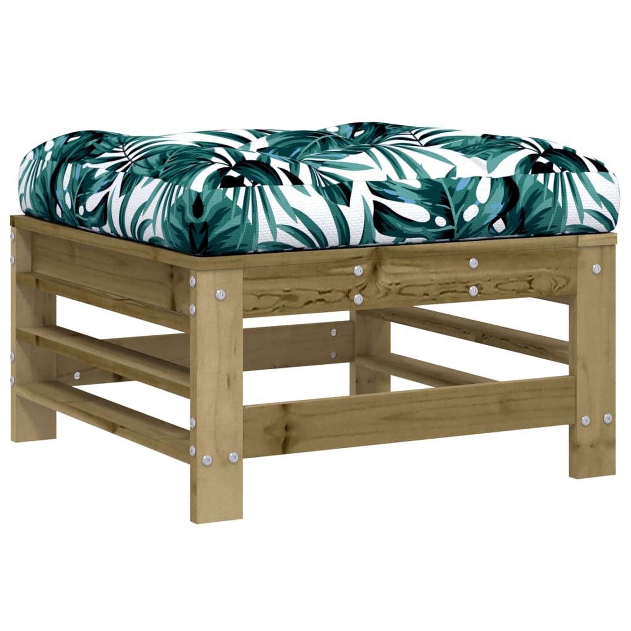 Voir la diapositive 2 : VIDAXL Repose-pied de jardin avec coussin bois de pin impregne
