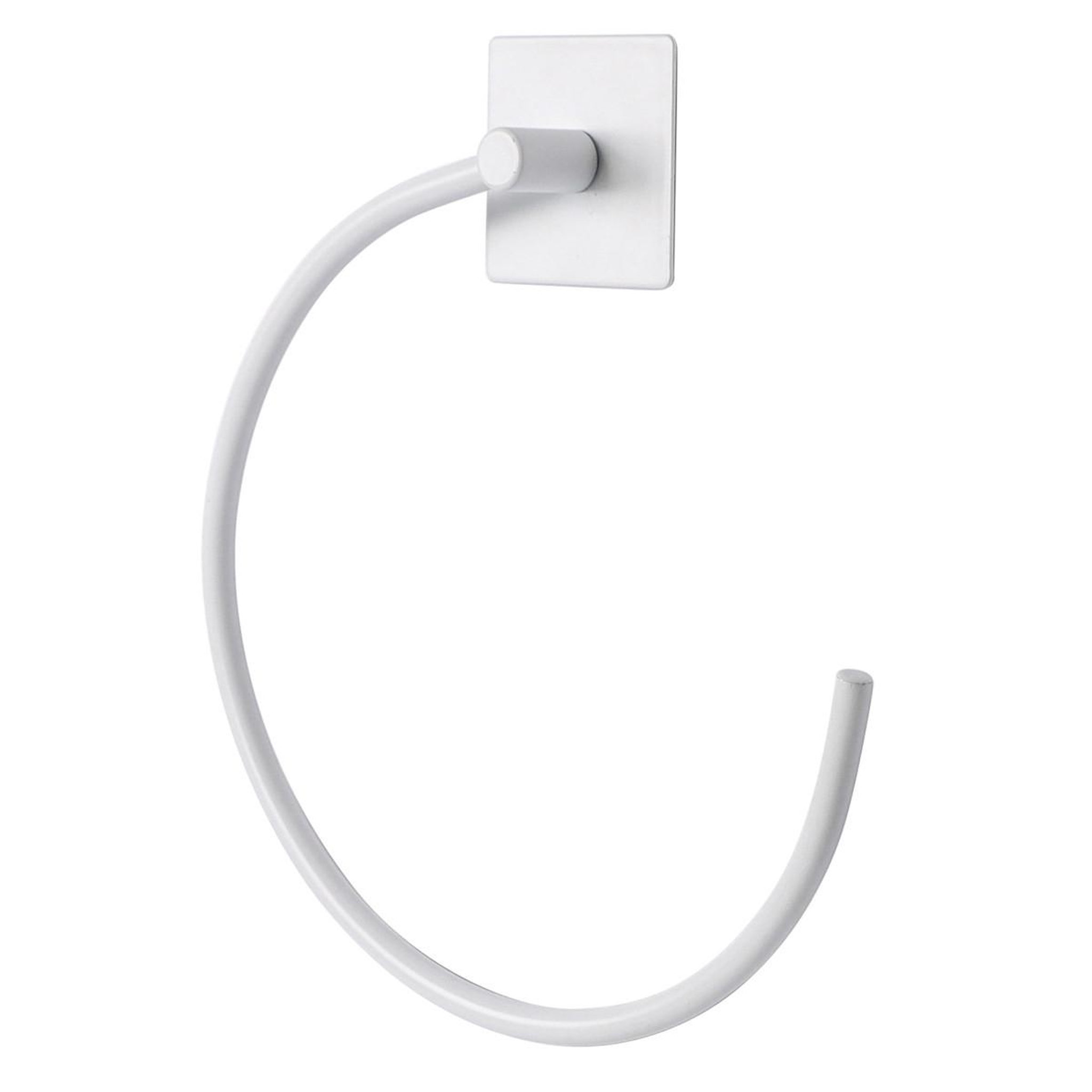 Voir la diapositive 2 : Douceur d'Intérieur Anneaux porte serviette adhésif  fixeo  20cm blanc