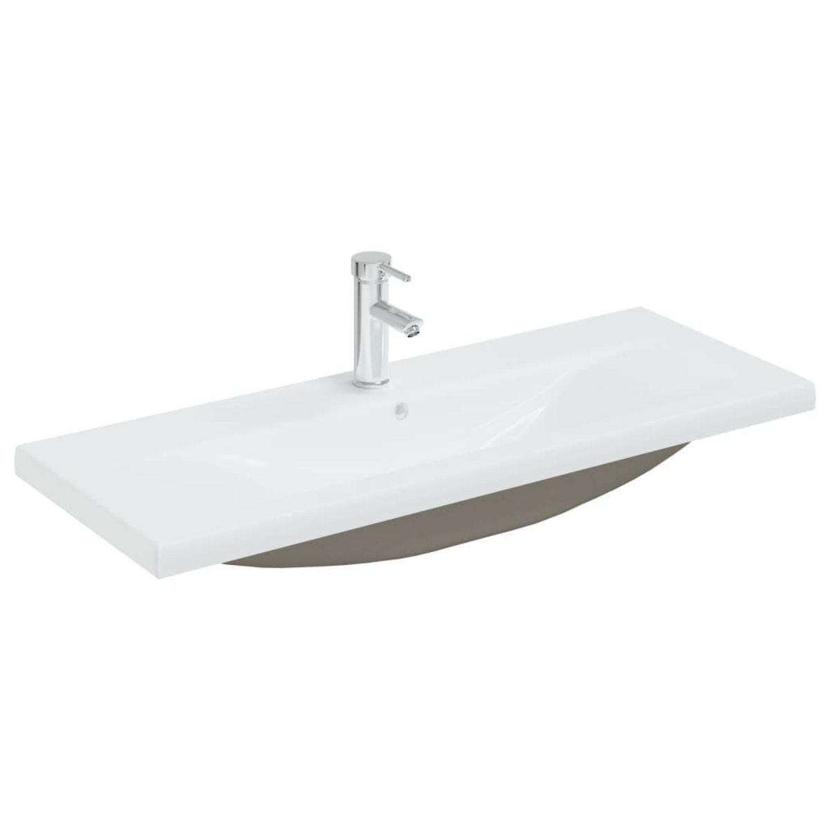 VIDAXL Lavabo encastre avec robinet 101x39x18 cm Ceramique Blanc