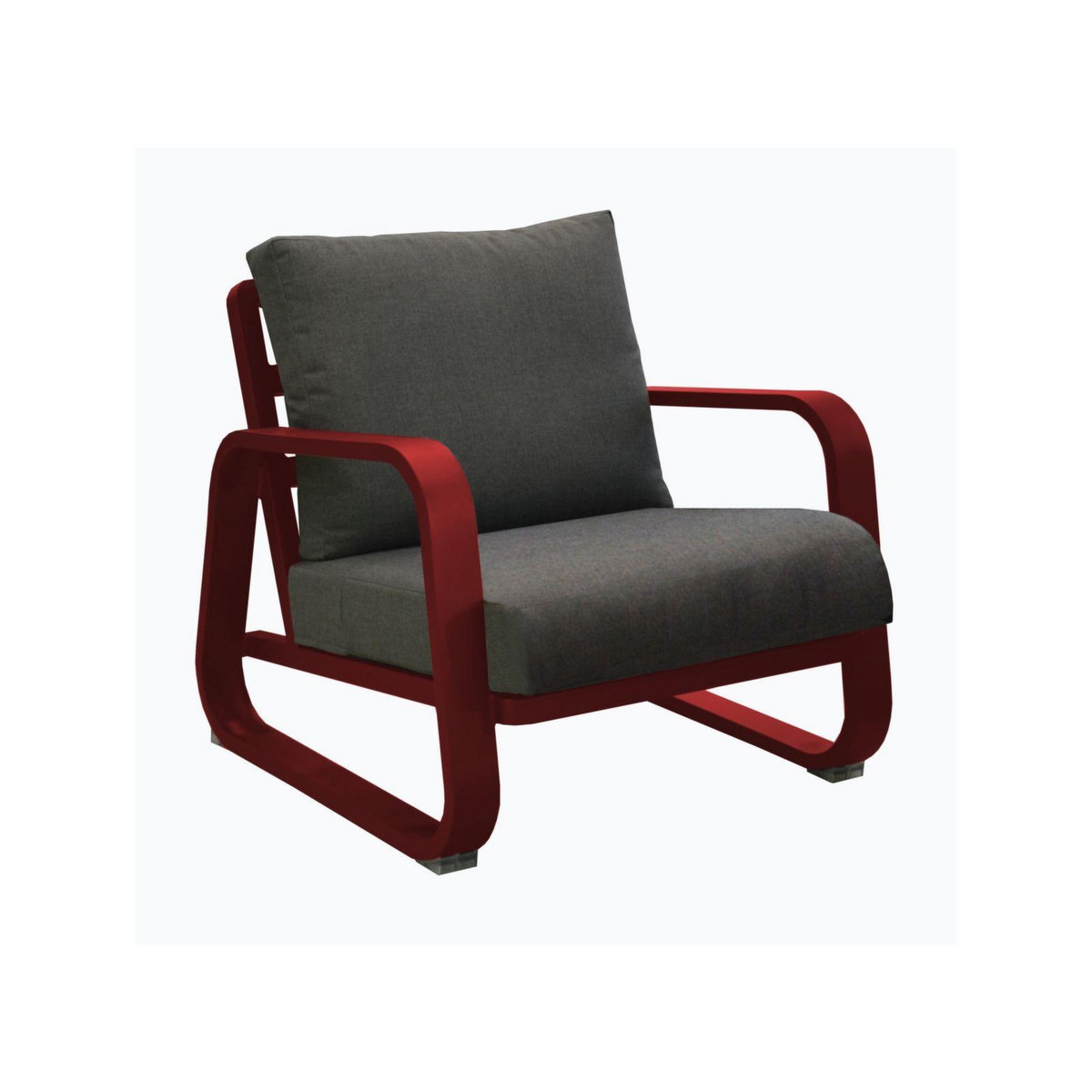 Proloisirs Fauteuil détente Antonino sofa en aluminium/coussins - rouge/gris