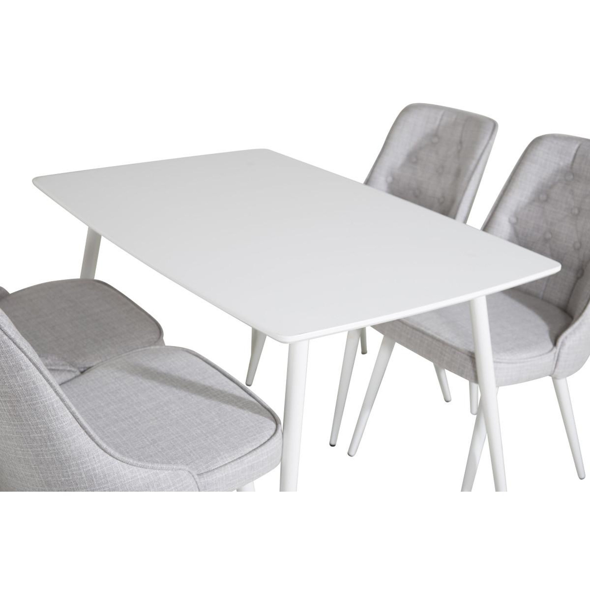 Voir la diapositive 5 : Paris Prix Ensemble table à manger & 4 chaises  polar & deluxe  120cm blanc & gris