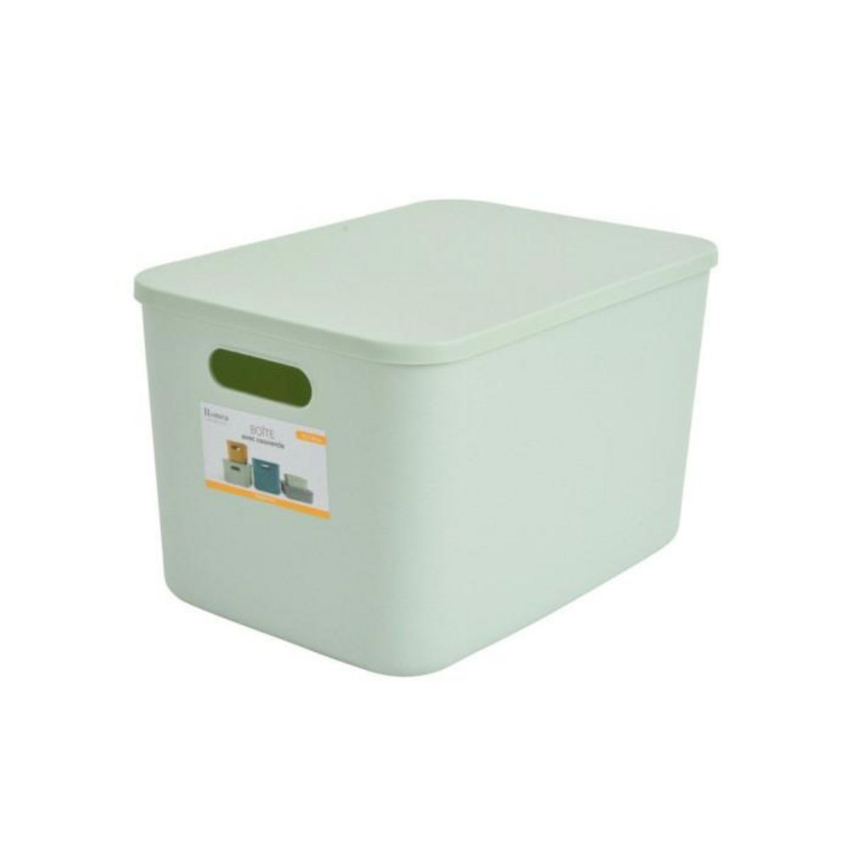 Paris Prix Boîte de Rangement Avec Couvercle  Iris  15,5L Sauge