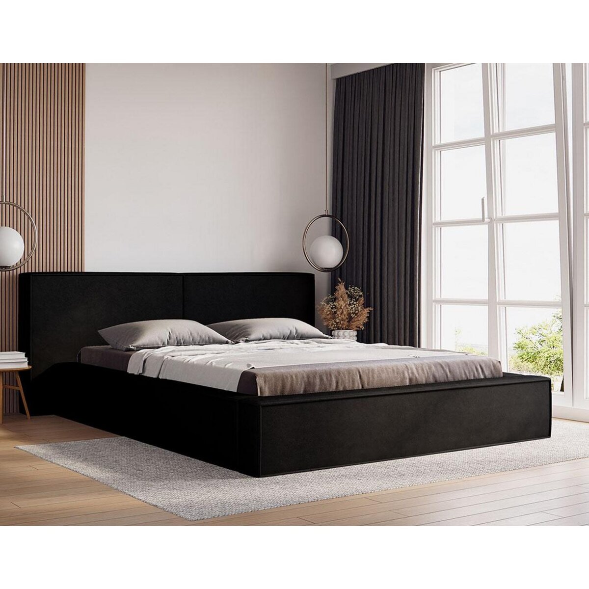 BEST MOBILIER Eros - lit coffre - 160x200 cm - sommier inclus - en velours