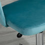 Voir la diapositive 5 : VINSETTO Chaise de bureau design contemporain dossier ergonomique ajouré strié hauteur réglable pivotante 360° piètement chromé velours bleu canard